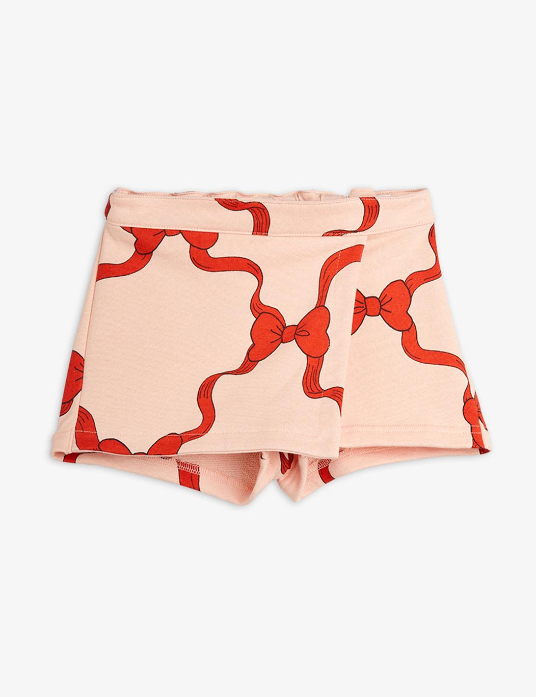 Bow Aop Divided Skirt - Pink