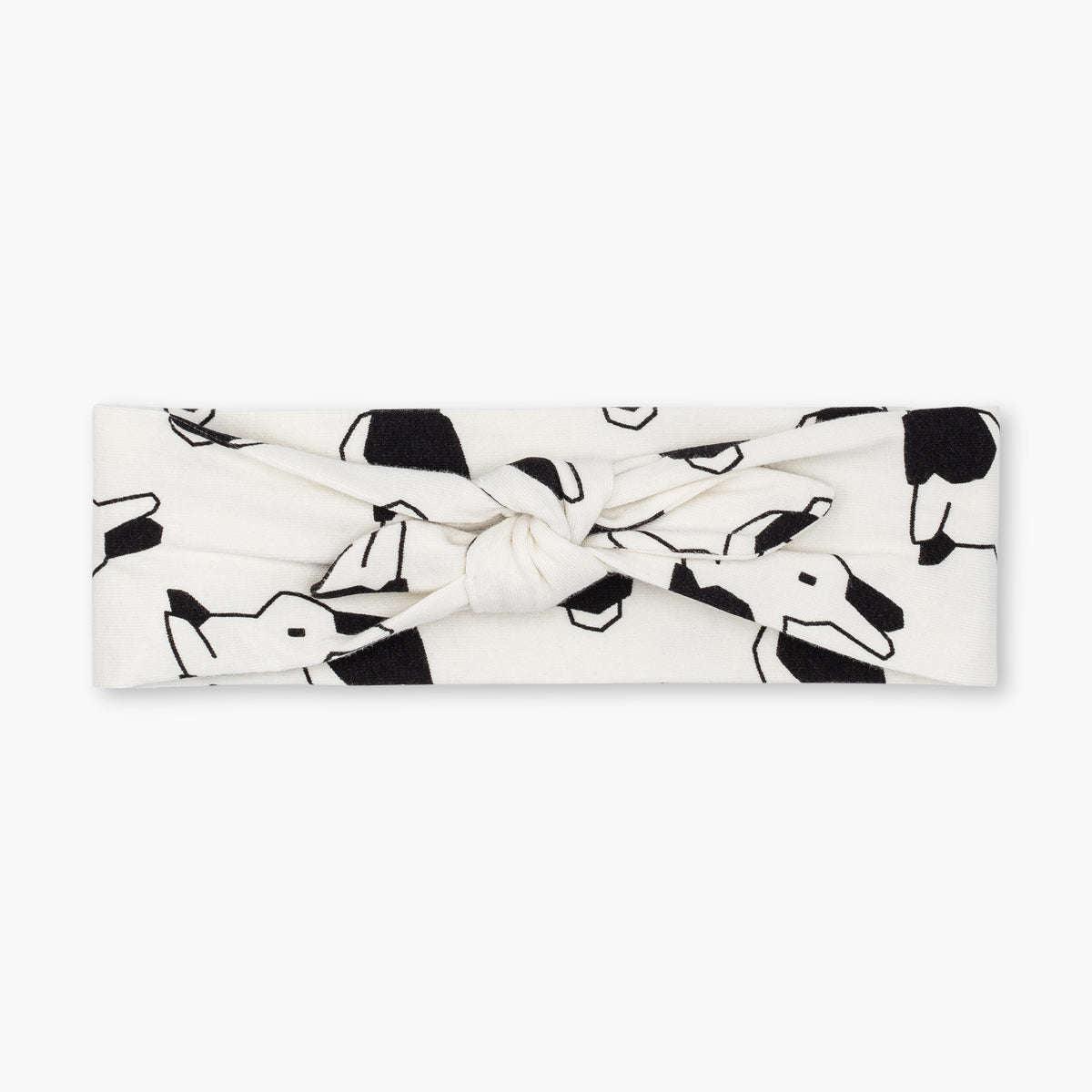 Baby Headband - Black + White Bunnies