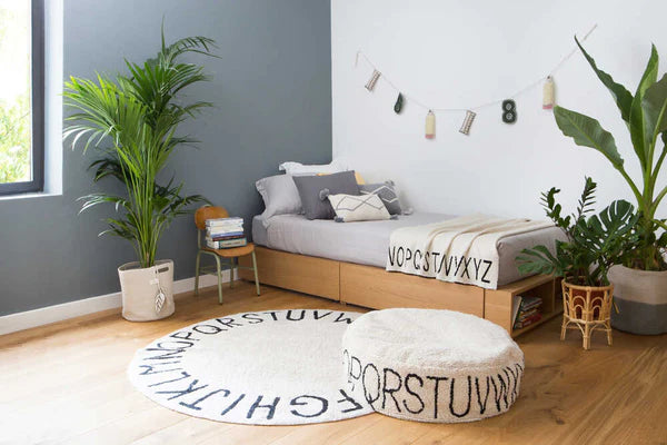 POUF ABC NATURAL/BLACK Little Wonder & Co