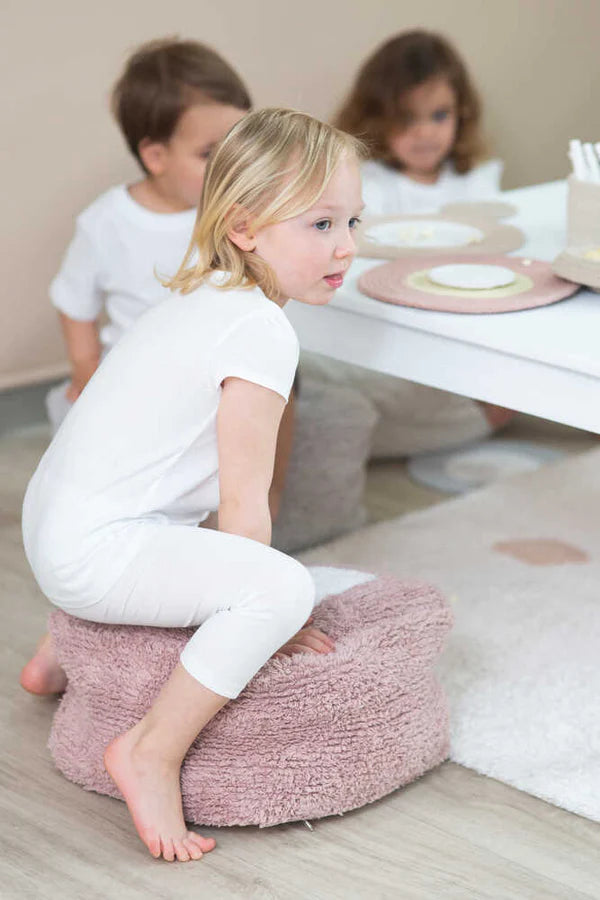 POUF MARSHMALLOW SQUARE VINTAGE NUDE Little Wonder & Co