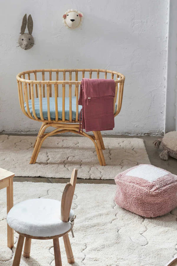 POUF MARSHMALLOW SQUARE VINTAGE NUDE Little Wonder & Co