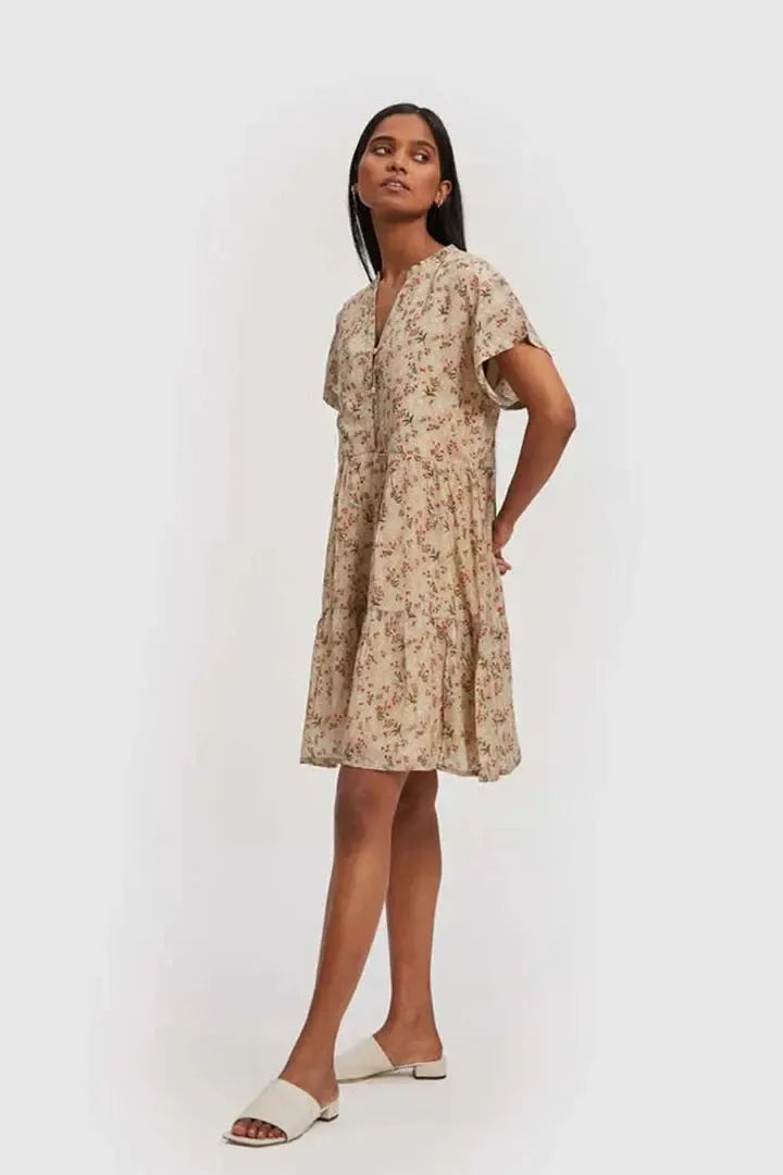 V-neck Tiered Dress - Peony Parade