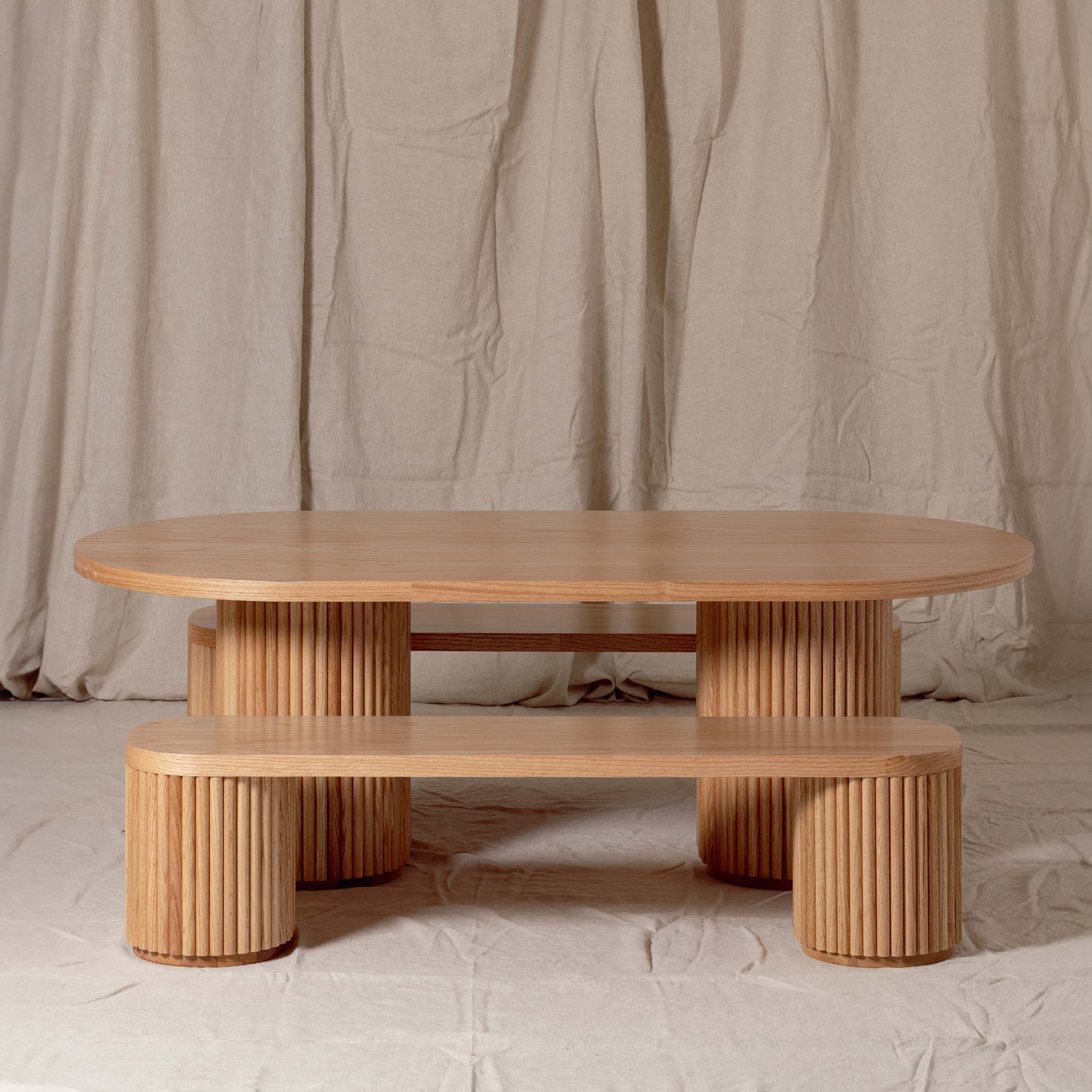 Fluted Bench – Solid European Oak