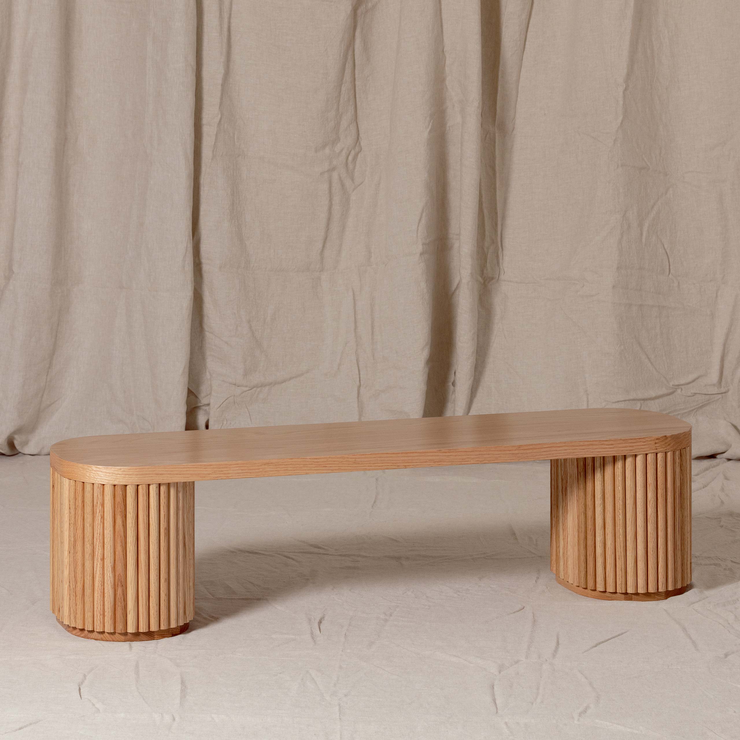 Fluted Bench – Solid European Oak