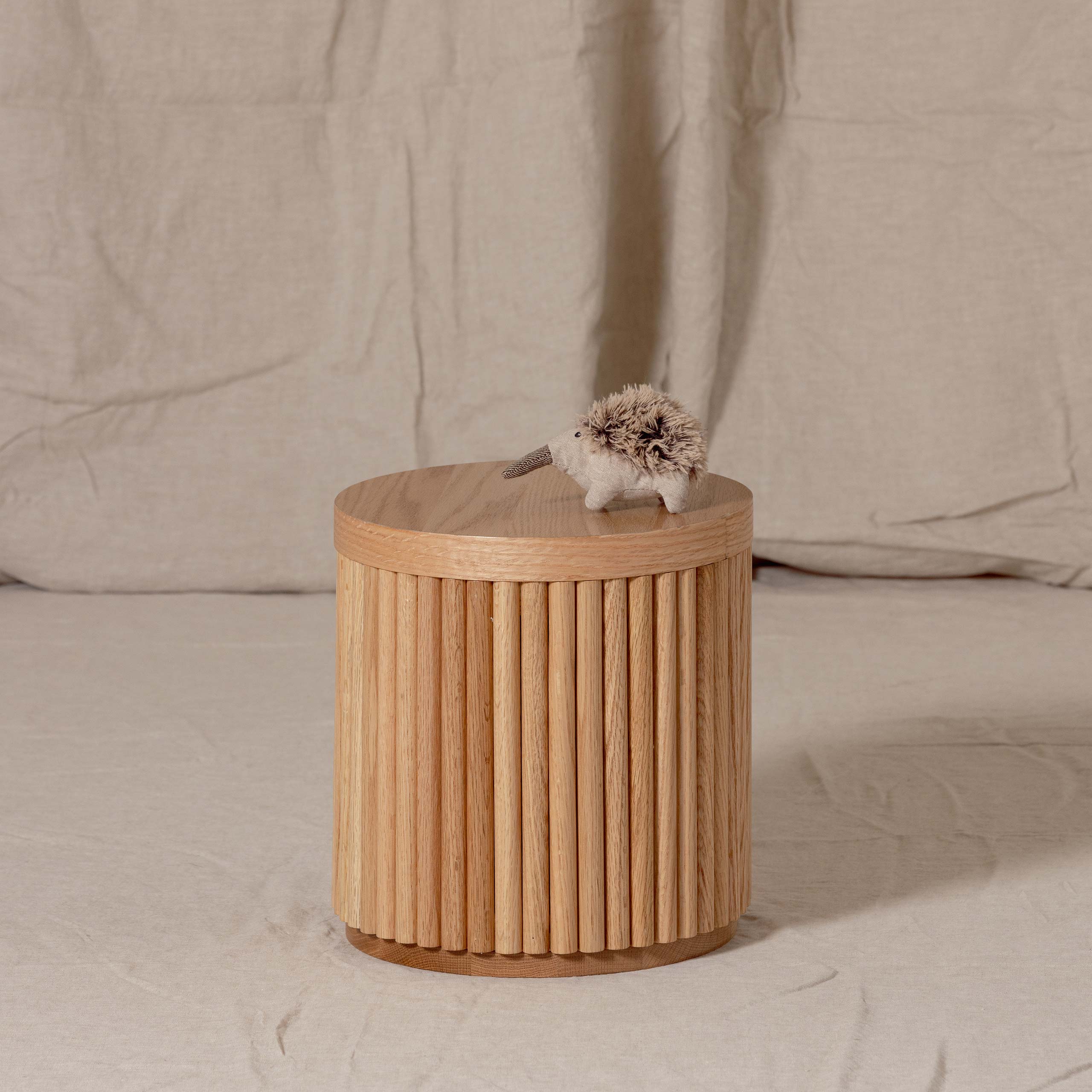 Fluted Round Stool