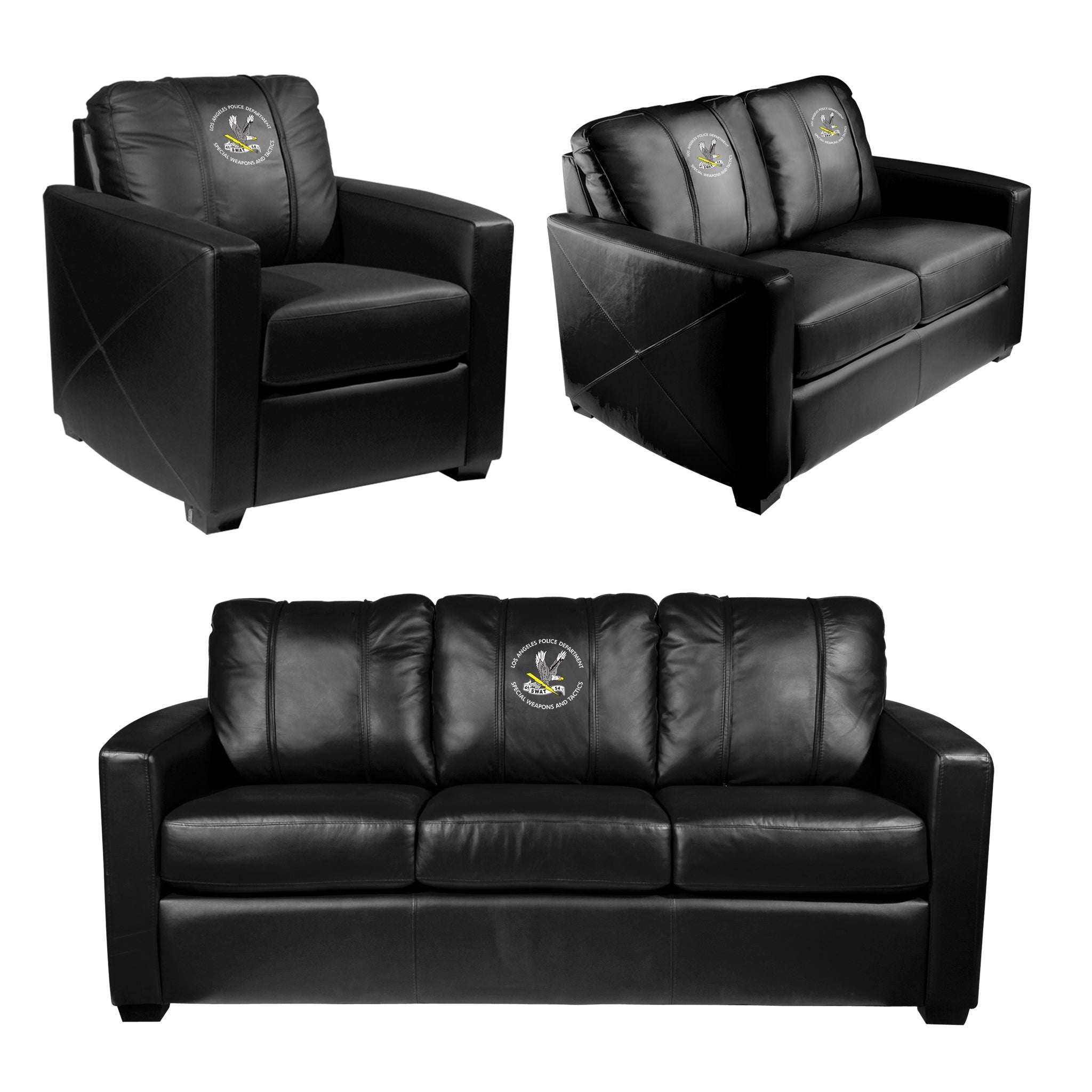 Silver Club Chair with LAPD SWAT