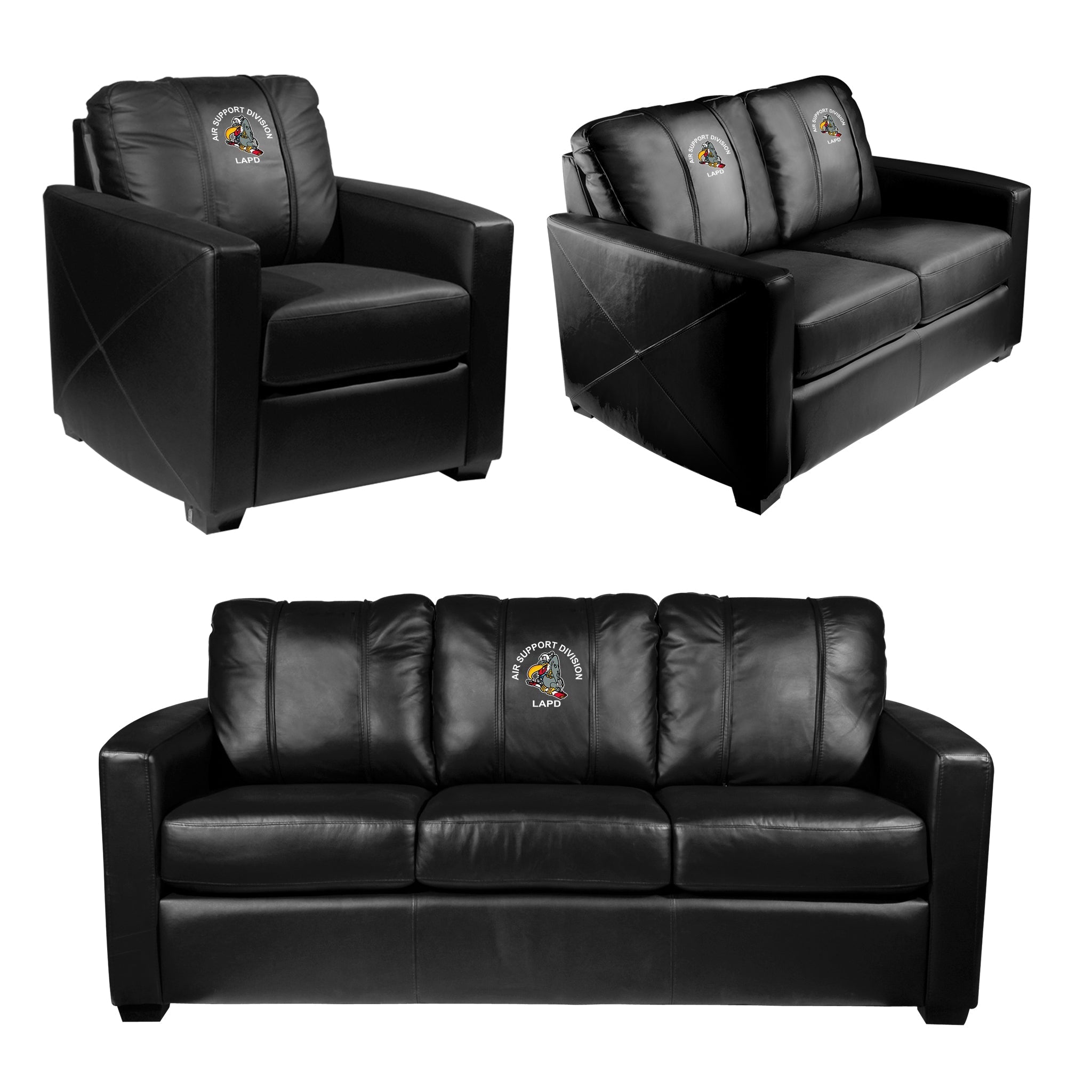 Silver Loveseat with LAPD Air Support Division