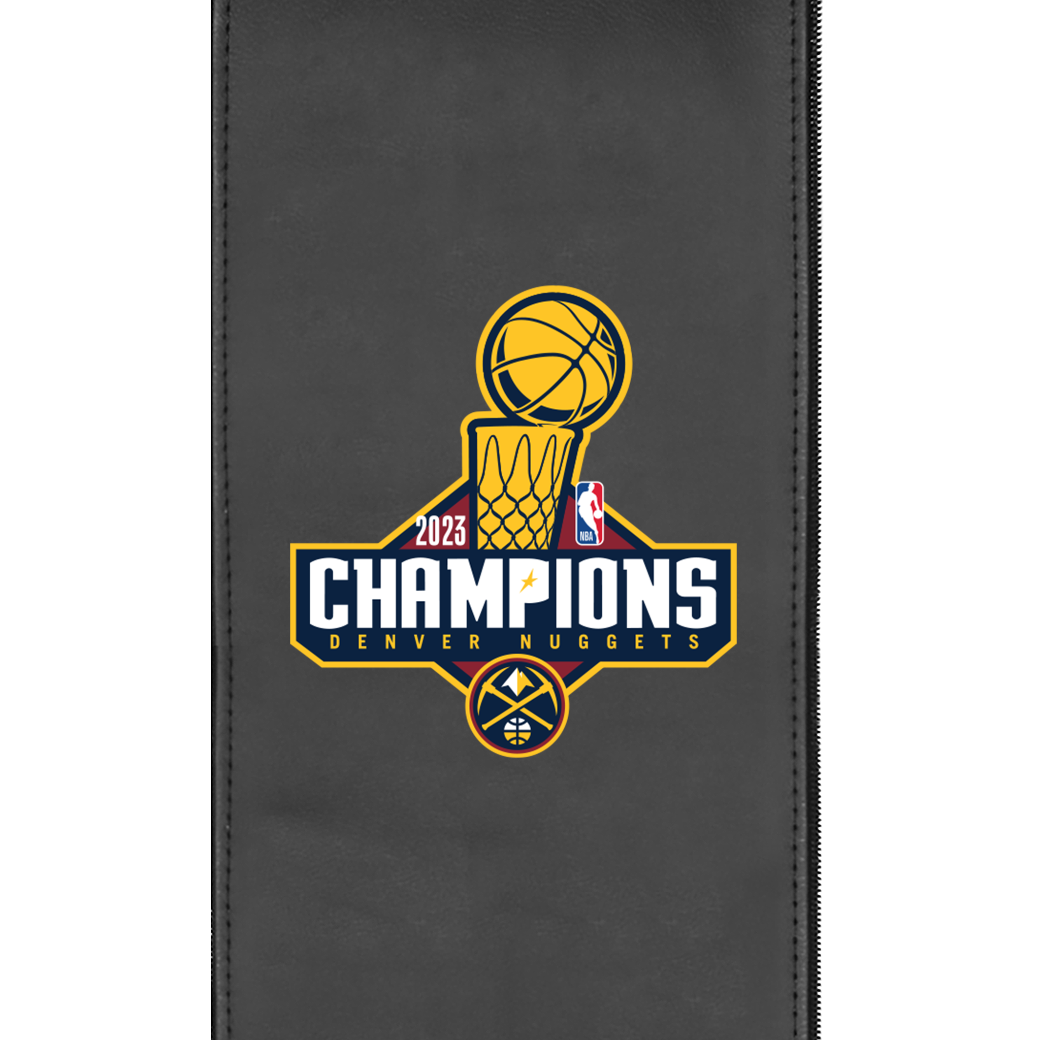 Silver Sofa with Denver Nuggets 2023 Championship Logo