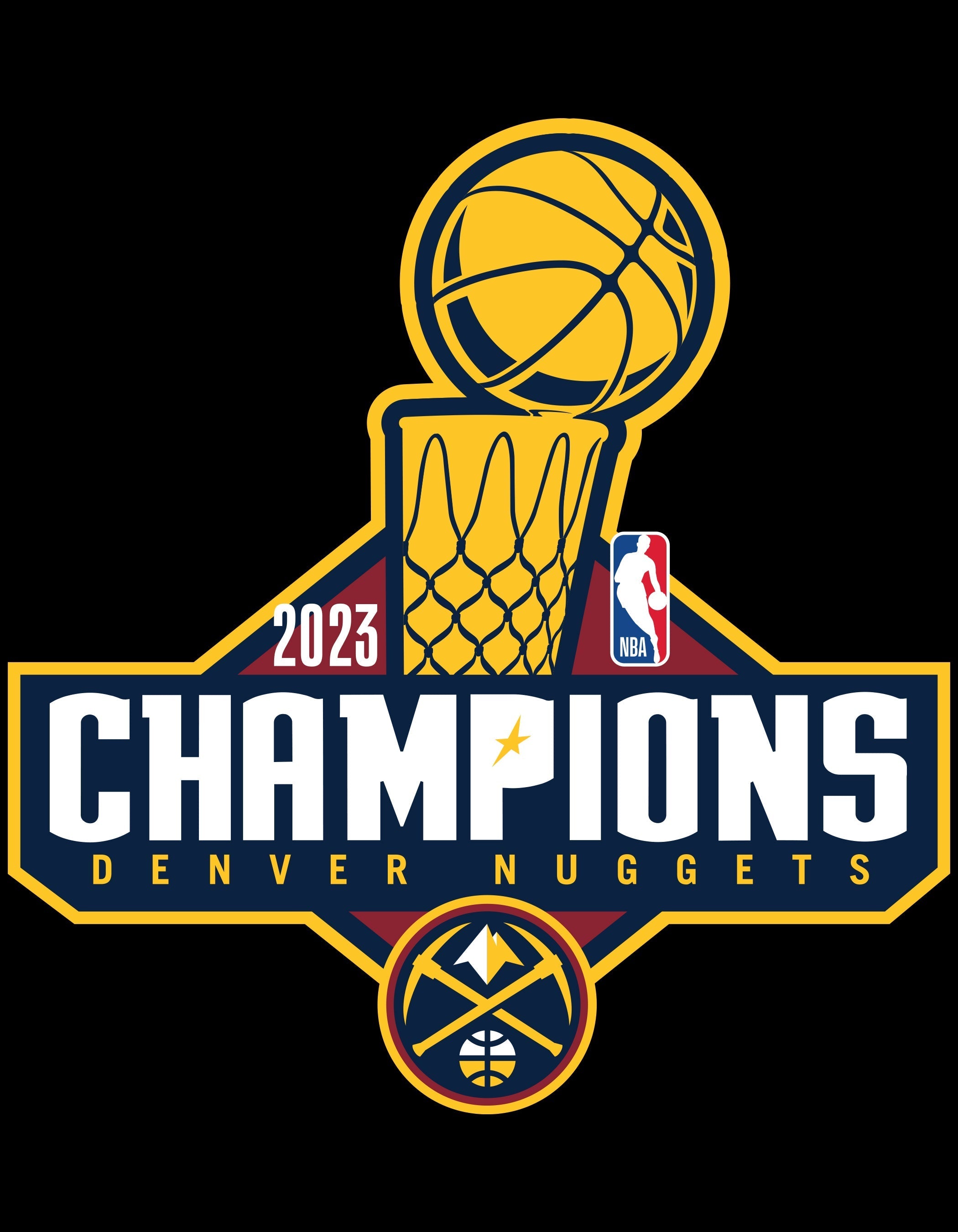 Silver Club Chair with Denver Nuggets 2023 Championship Logo