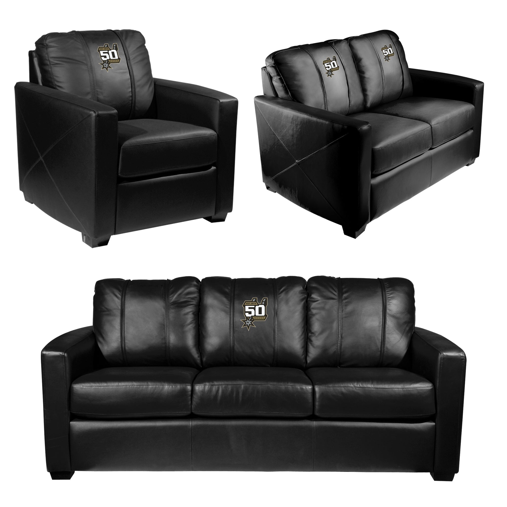 Silver Club Chair with San Antonio Spurs Team Commemorative Logo
