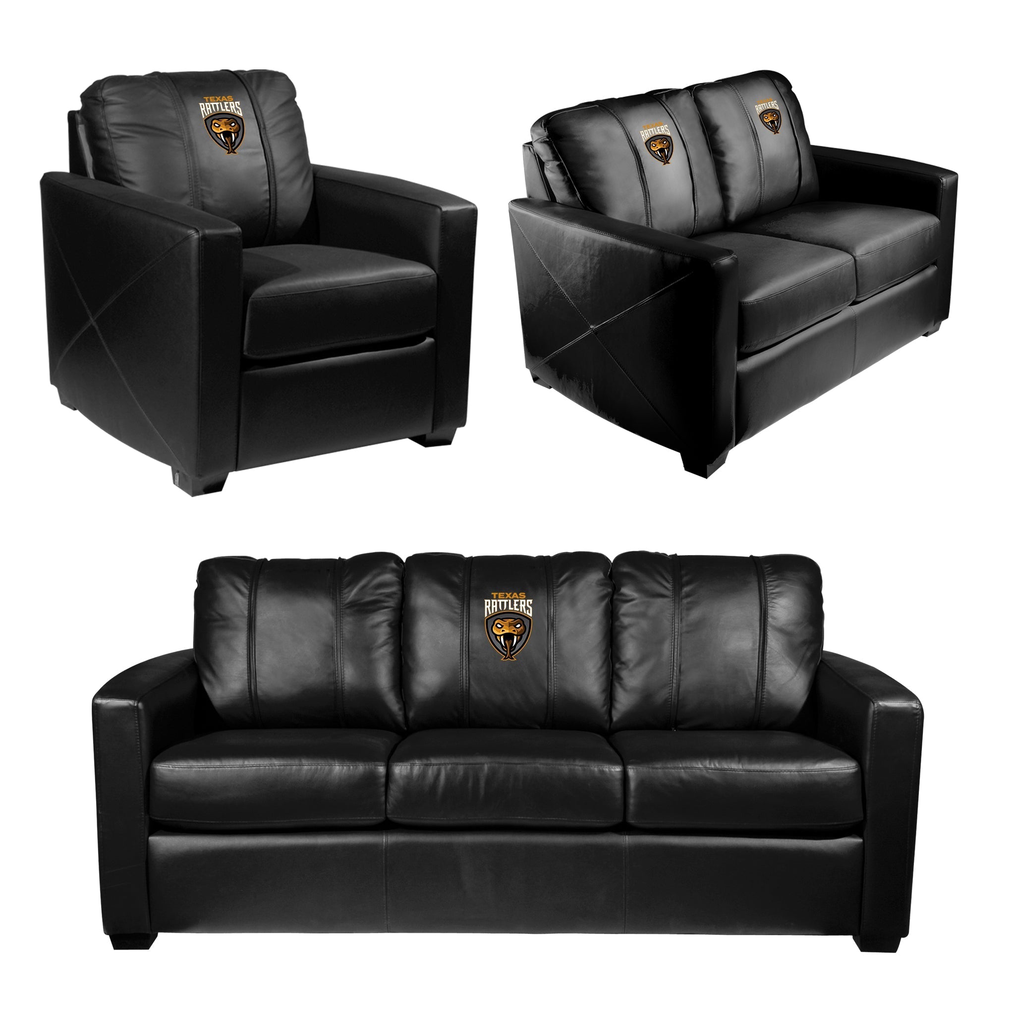 Silver Club Chair with Texas Rattlers Primary Logo
