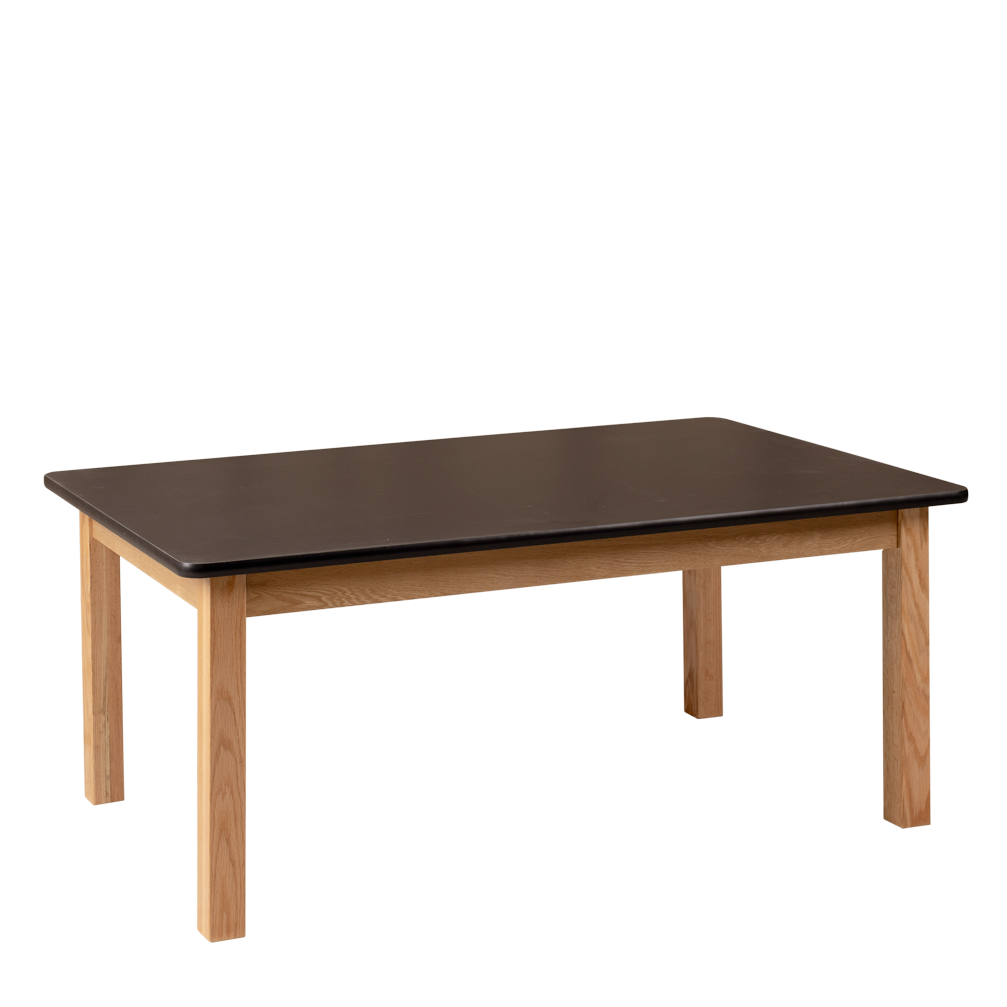 Matt Black Rectangle Table (47.5" x 30" x 17") – Solid Oak Frame