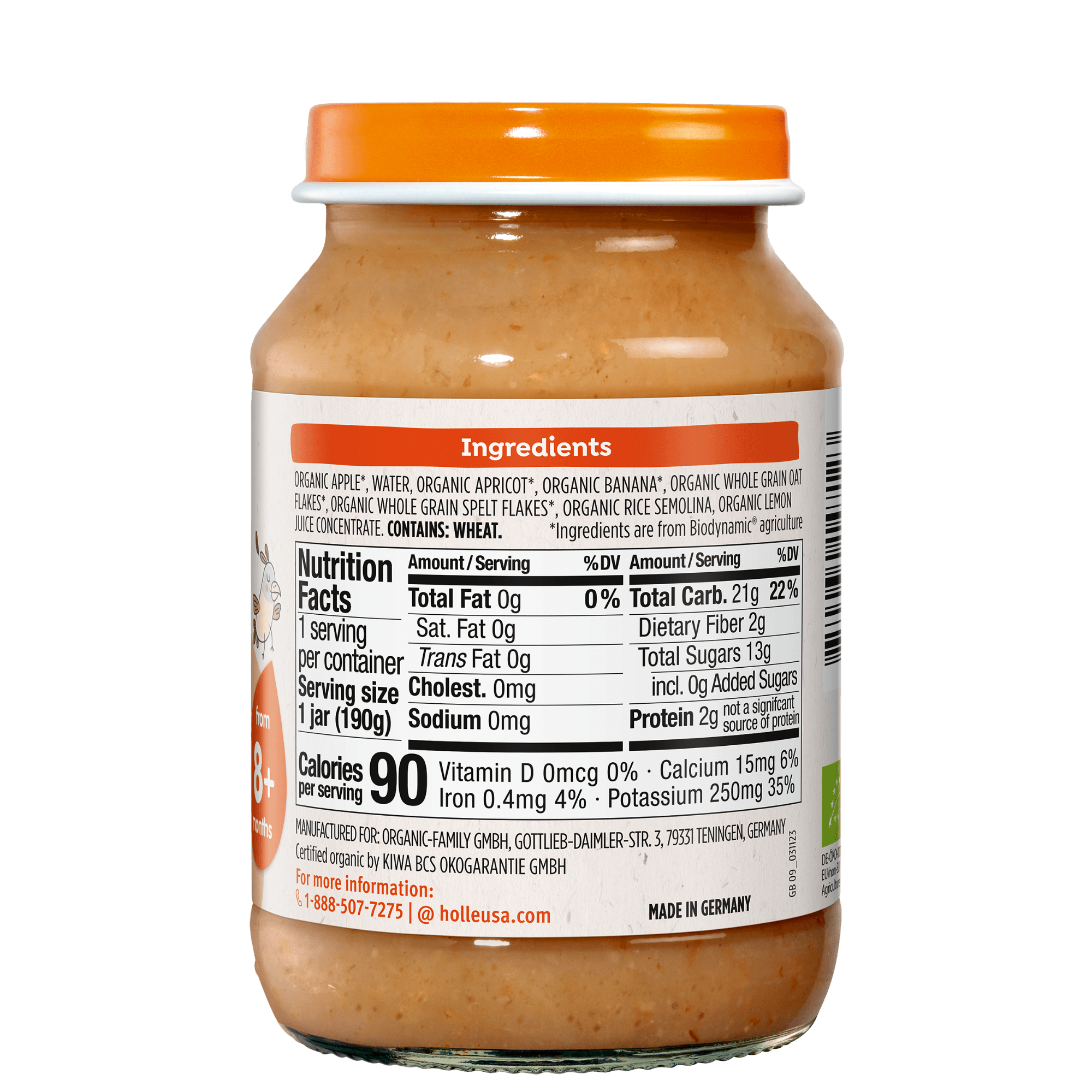 Holle Organic Baby Food Jar - Mixed Fruit with Muesli - 12 Jars