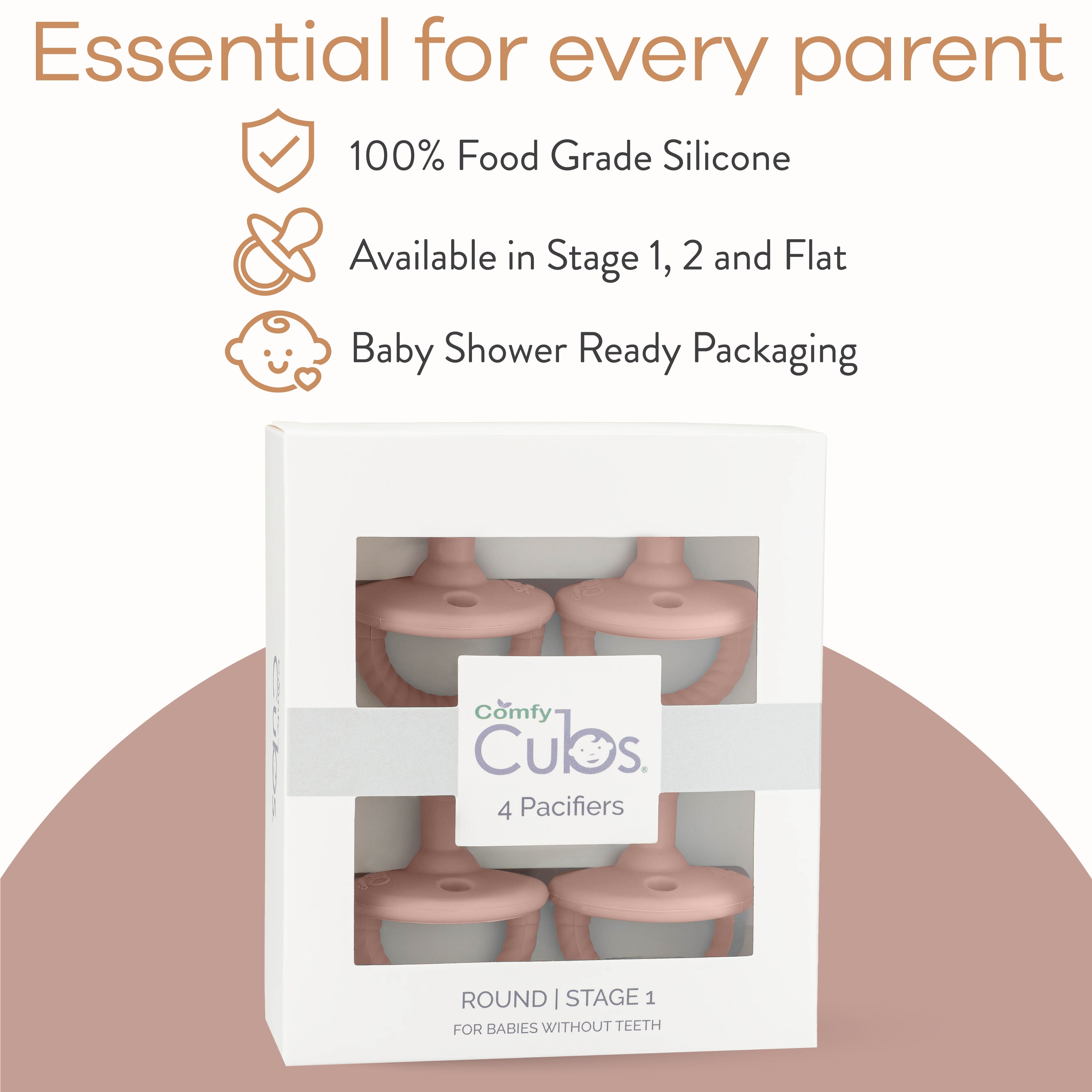 Pacifiers in Pink Blush, 4 Pack