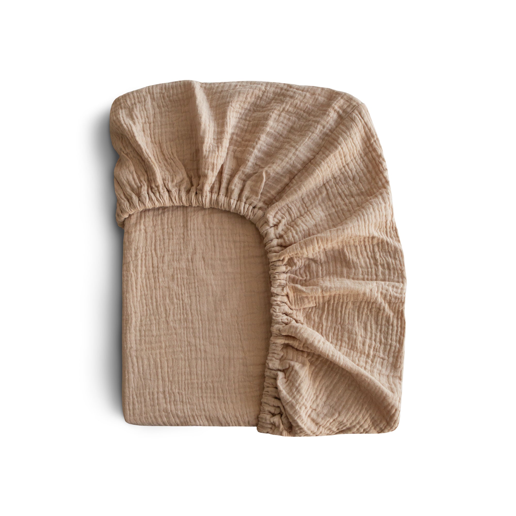 Mini Muslin Crib Sheet mini crib sheet Mushie Pale Taupe