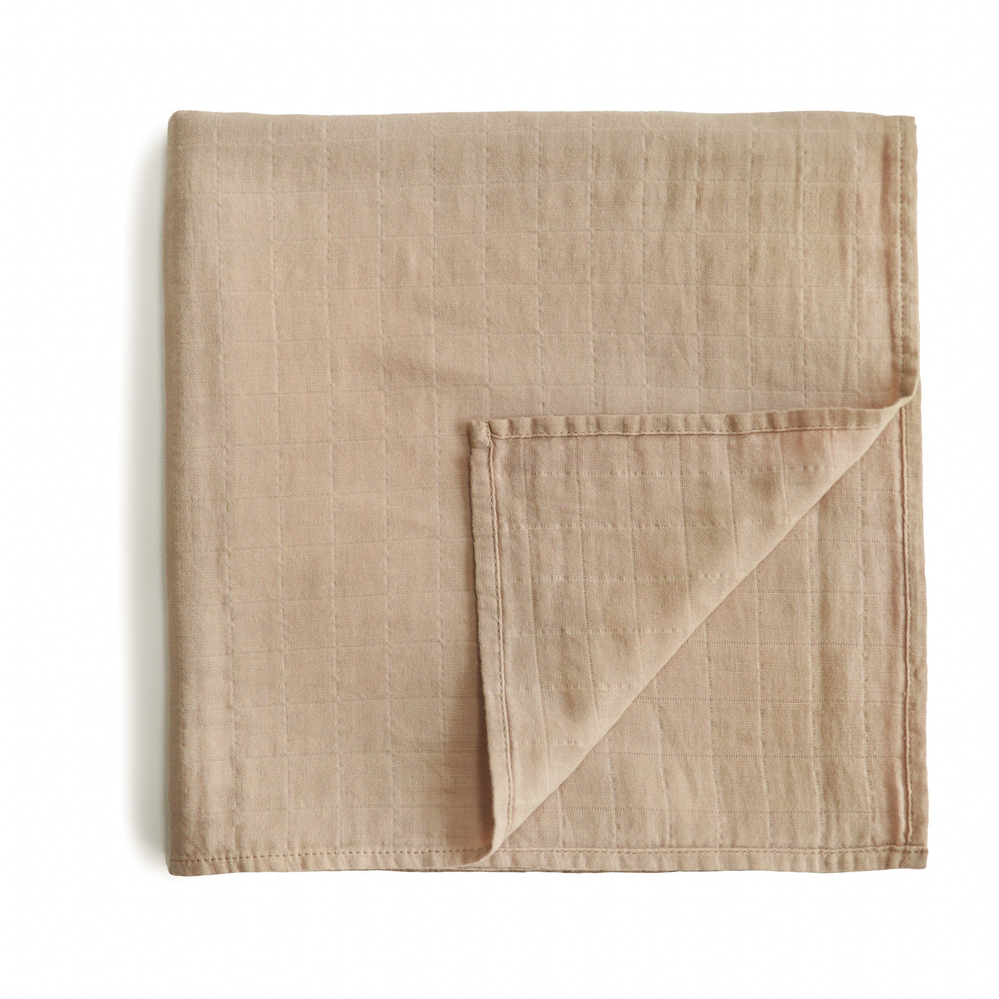 Organic Cotton Muslin Swaddle Blanket Swaddle Mushie Pale Taupe