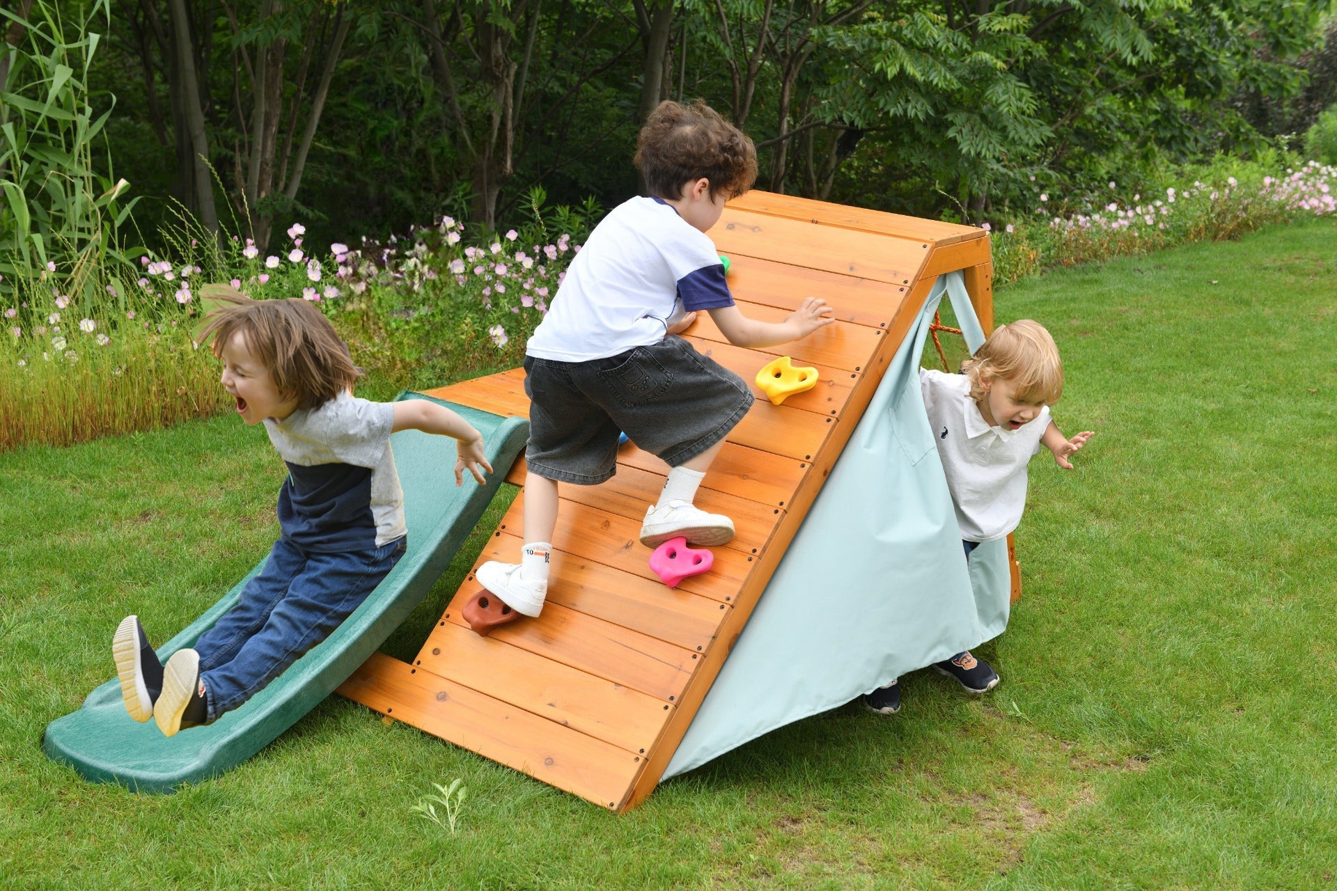 Palm - 5-in-1 Outdoor and Indoor Playground Playset Outdoor Avenlur.com