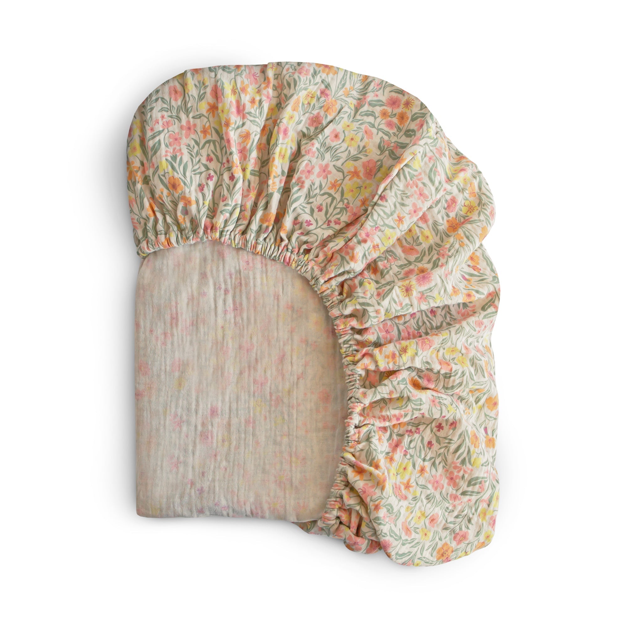 Mini Muslin Crib Sheet mini crib sheet Mushie Pastel Blooms