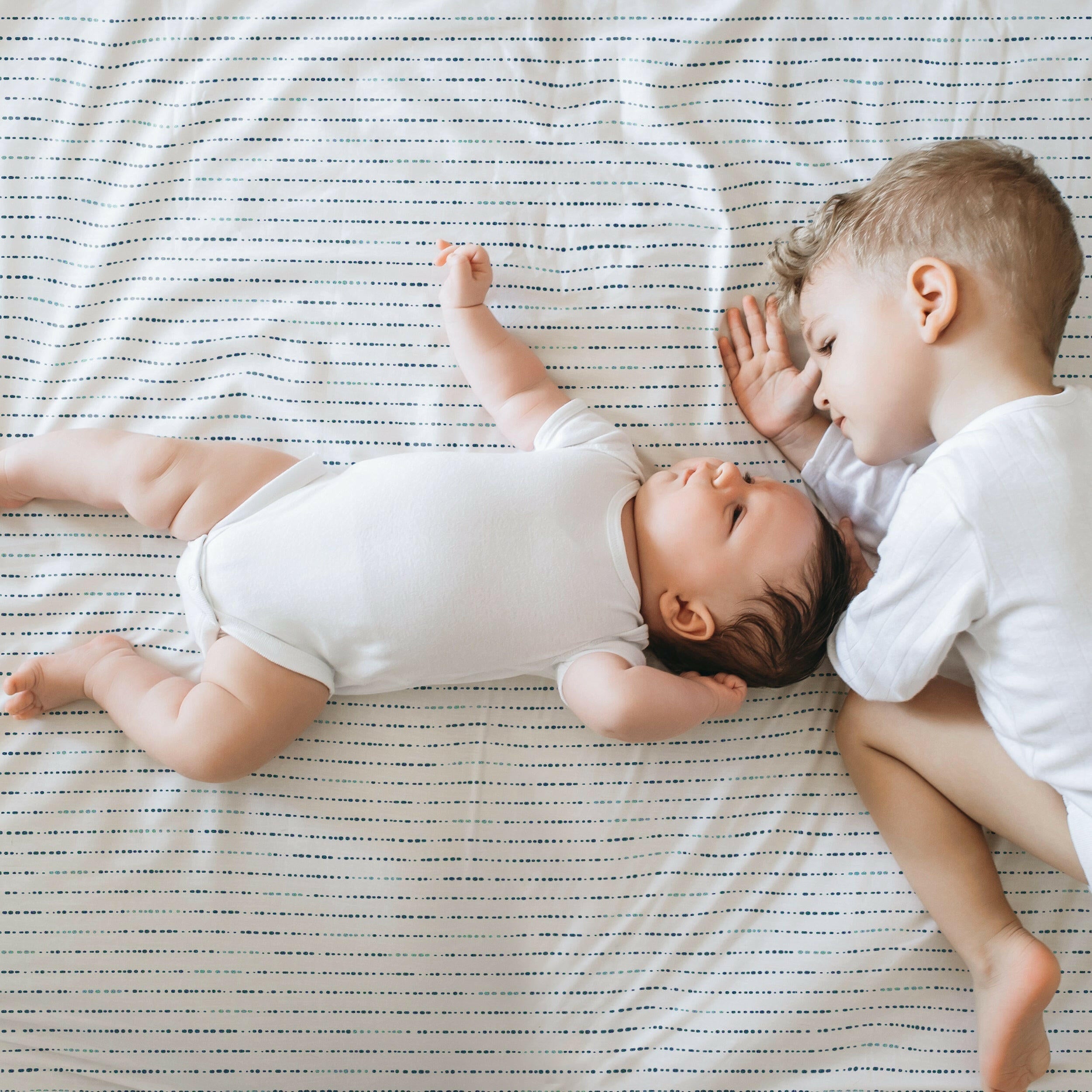 Organic Mini Crib Sheet - Pebble Playard Fitted Sheet Makemake Organics
