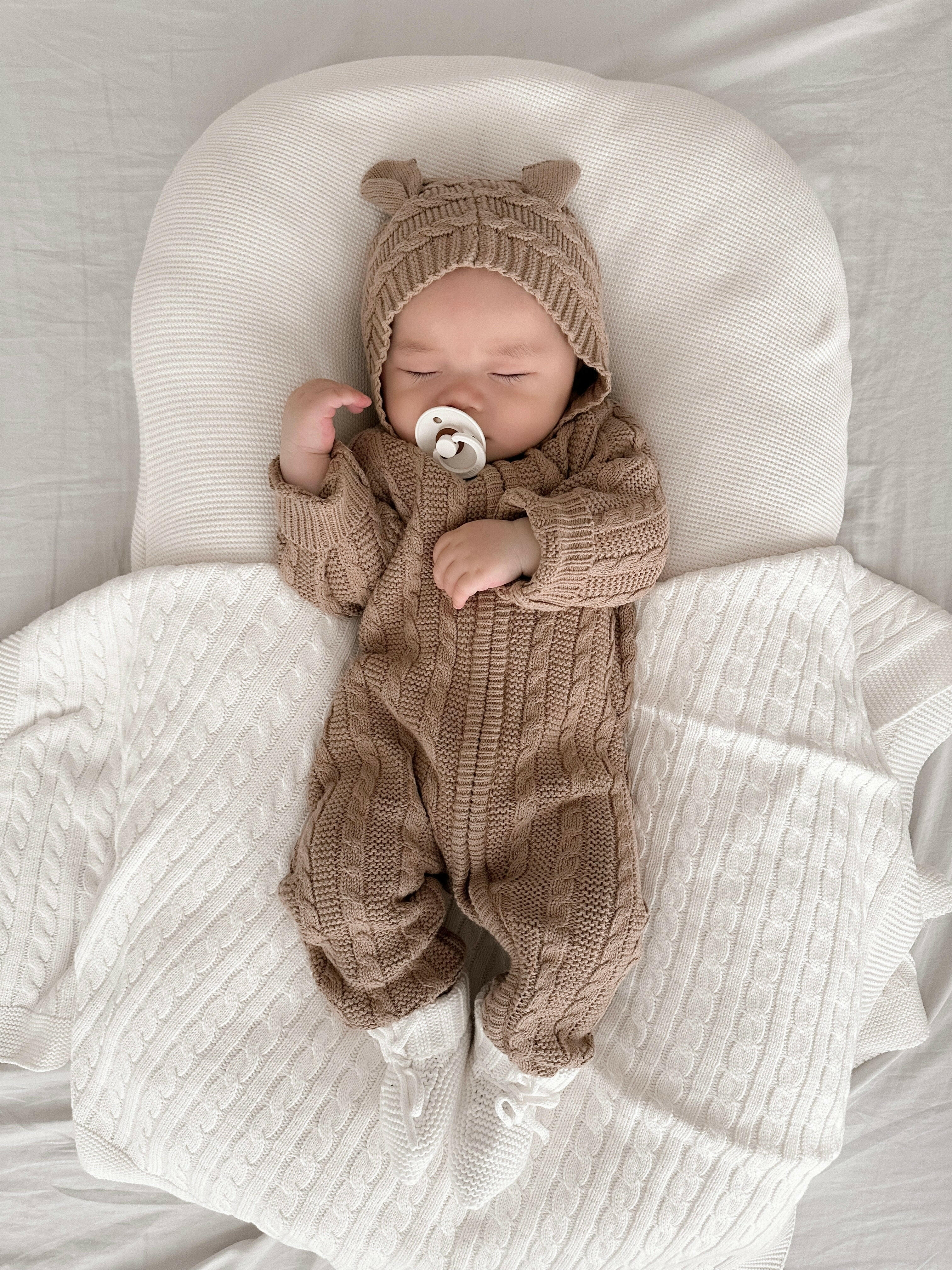 Luna + Luca Baby Bear Jumpsuit - Acorn  Luna + Luca