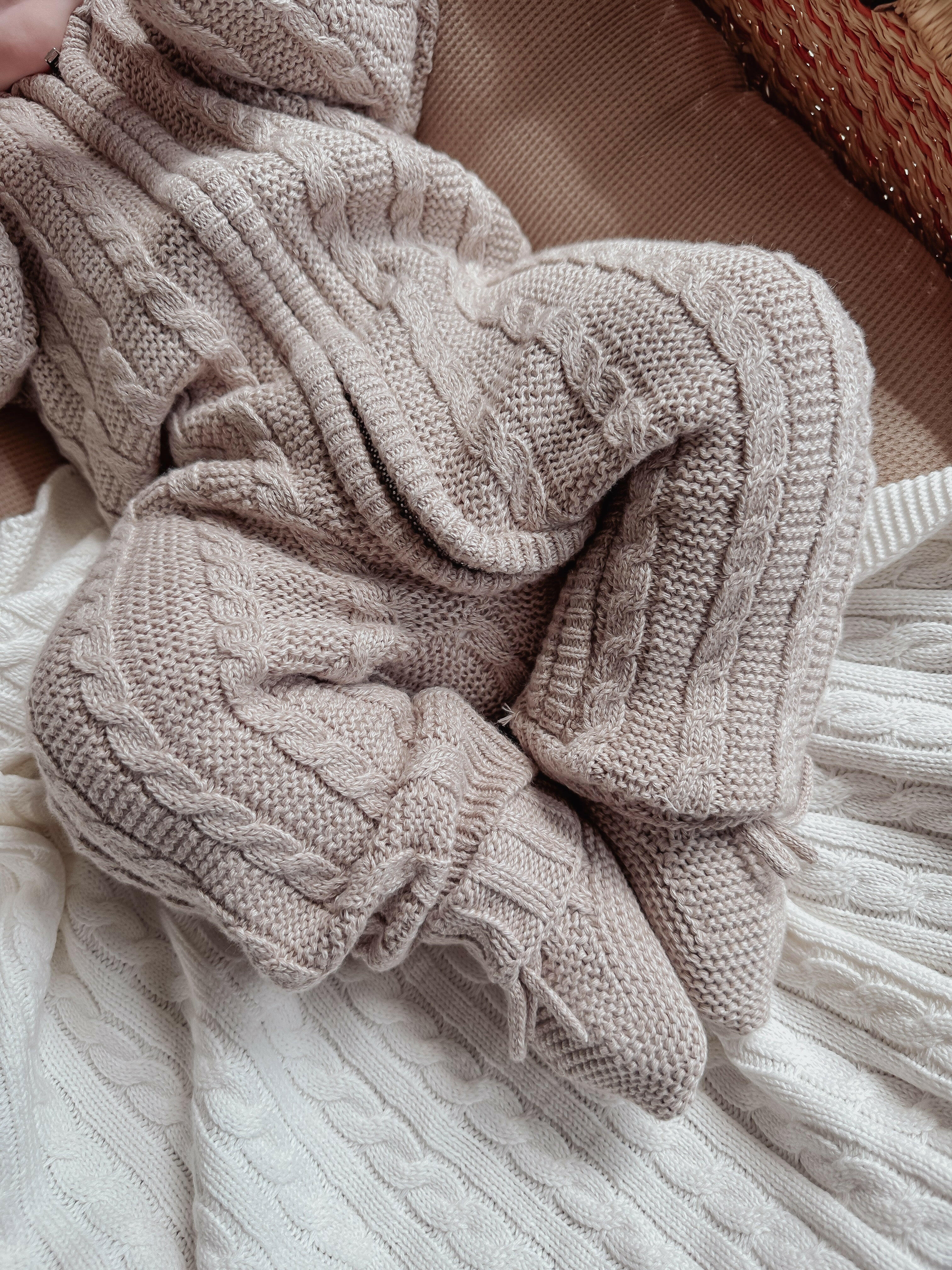 Luna + Luca Baby Bear Jumpsuit - Heather Beige  Luna + Luca