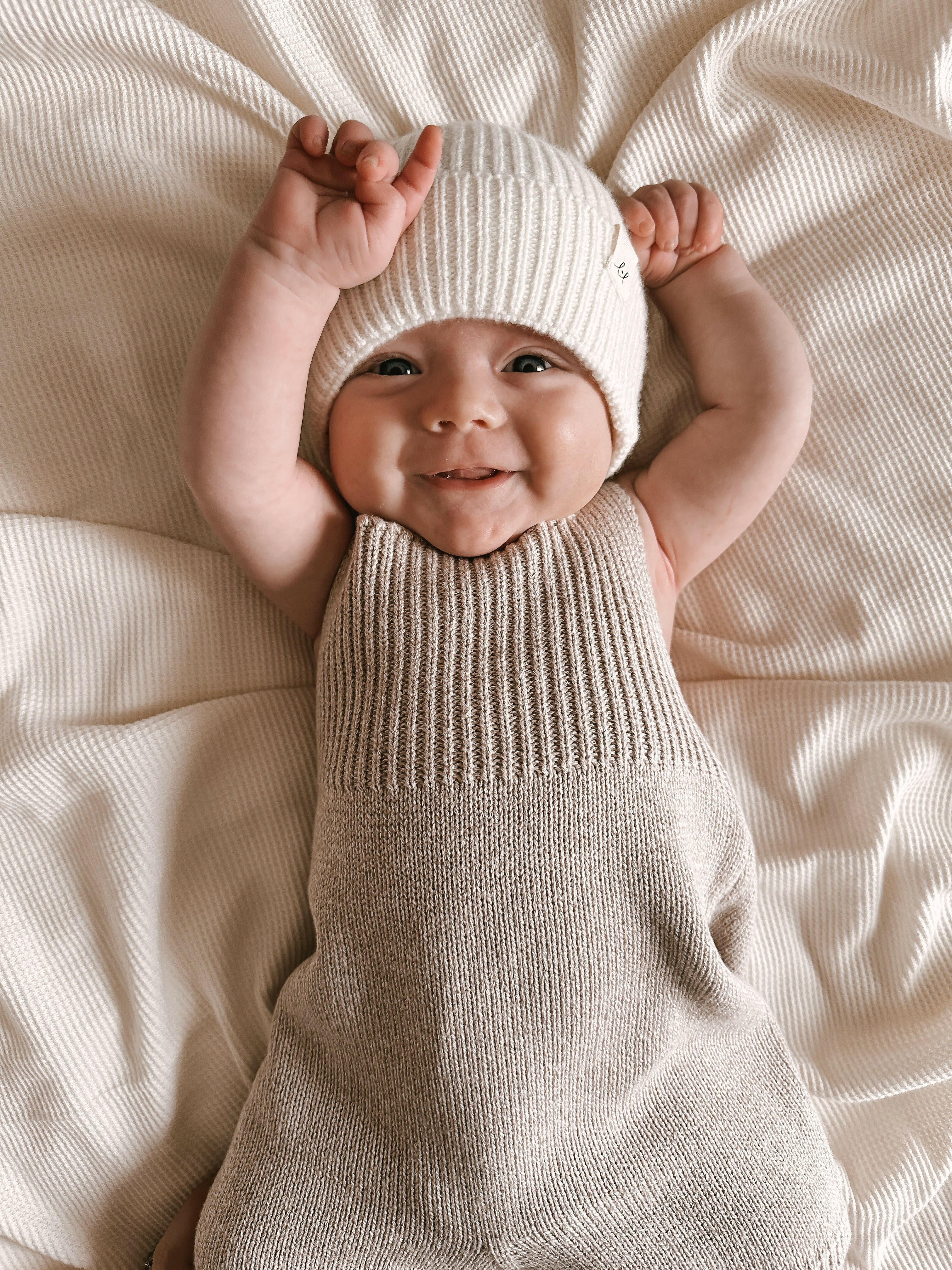 Luna + Luca Merino Wool Baby Beanie - Off-White Luna + Luca