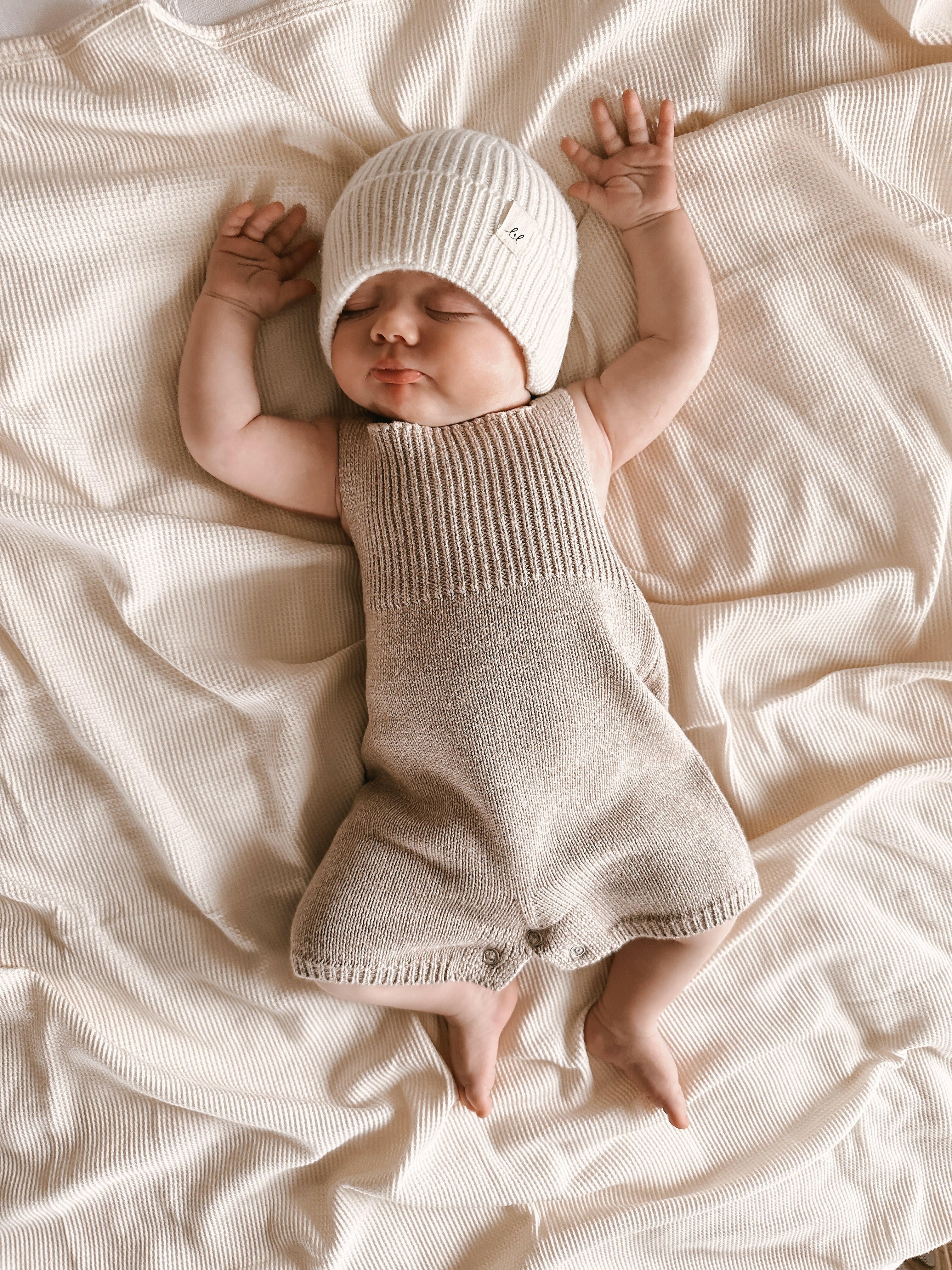Luna + Luca Merino Wool Baby Beanie - Off-White Luna + Luca