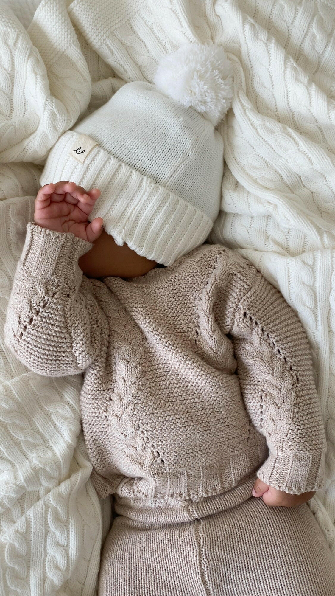 Luna + Luca Chunky Knit Sweater - Heather Beige Luna + Luca