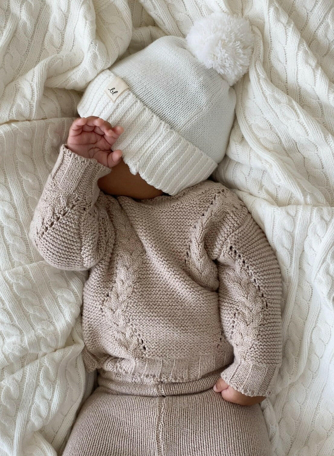Luna + Luca Chunky Knit Sweater - Heather Beige Luna + Luca