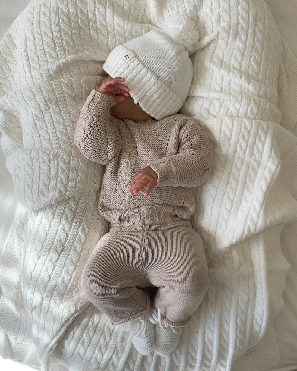 Luna + Luca Chunky Knit Sweater - Heather Beige Luna + Luca