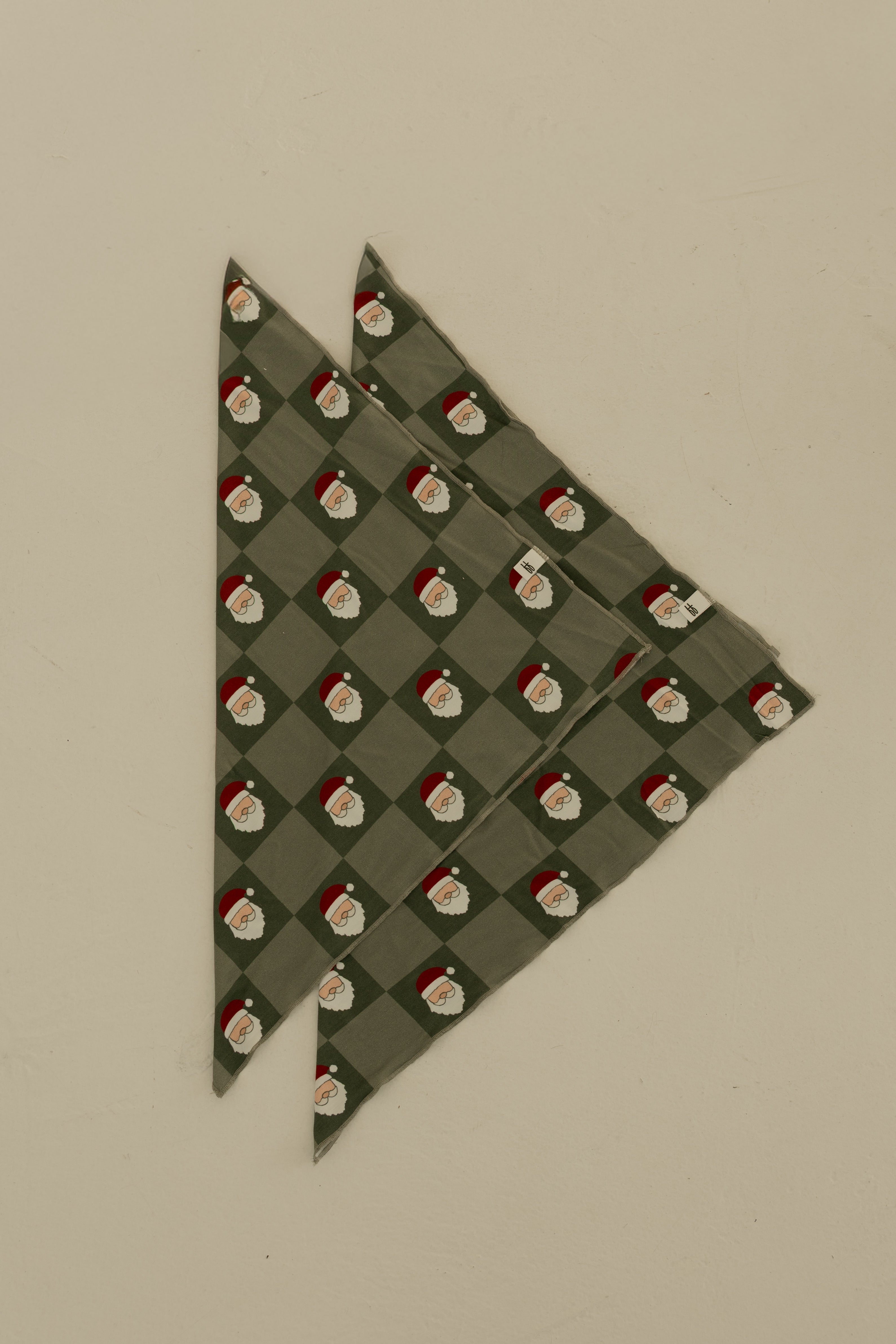 Bamboo Bandana | Santa Checkerboard