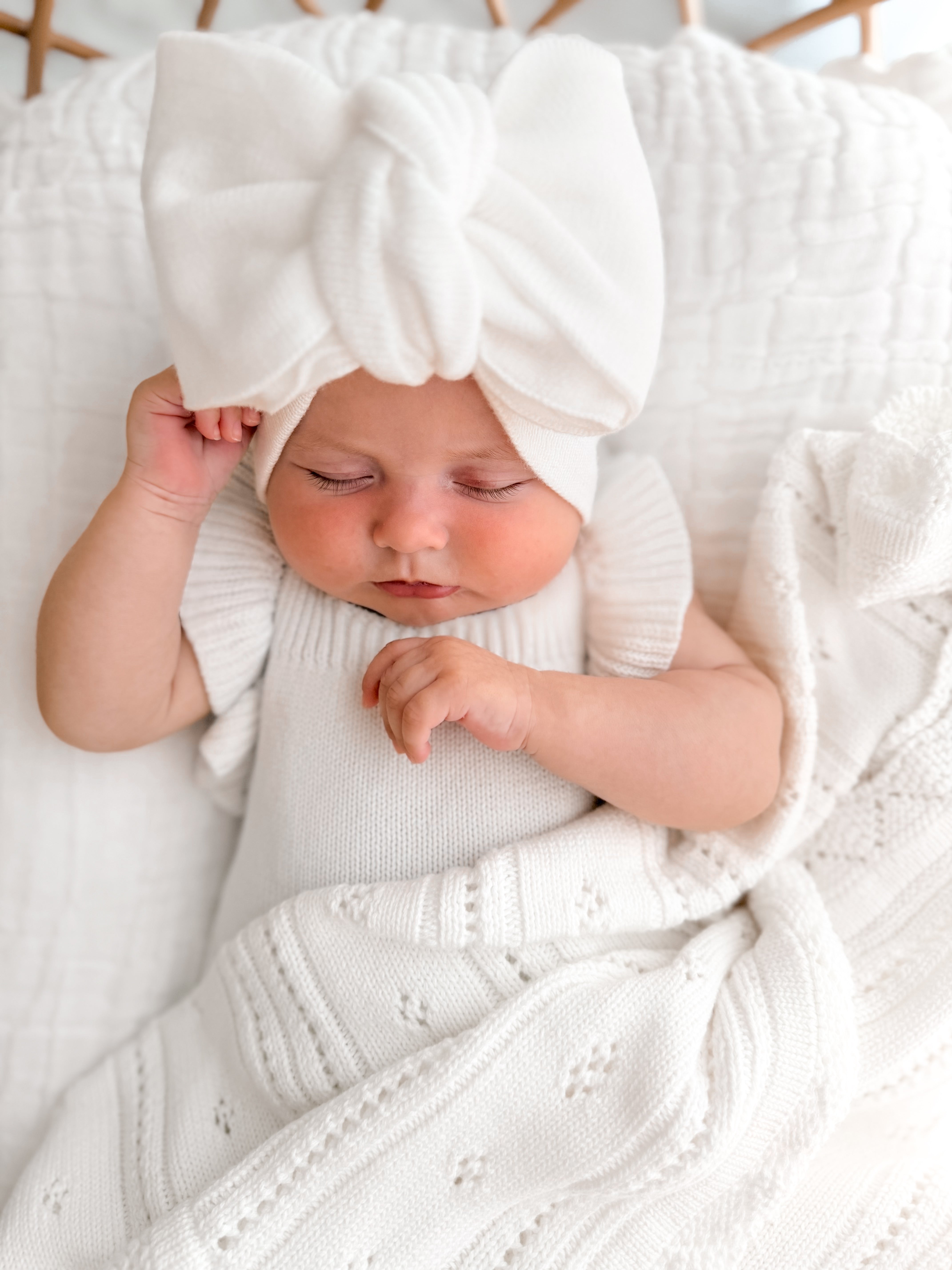 Pointelle Baby Blanket - White