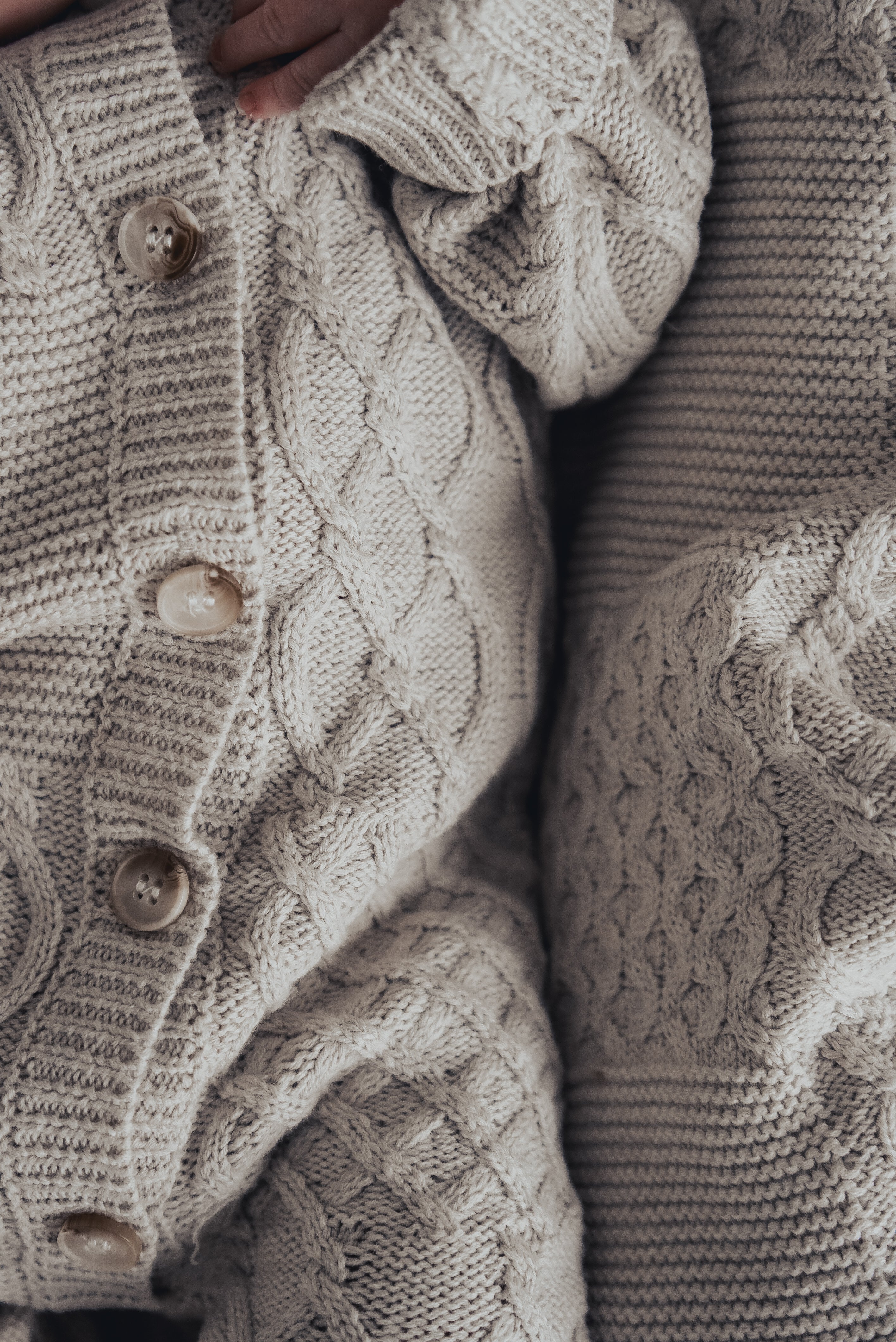 Luna + Luca Mixed Knit Baby Blanket - Natural Luna + Luca