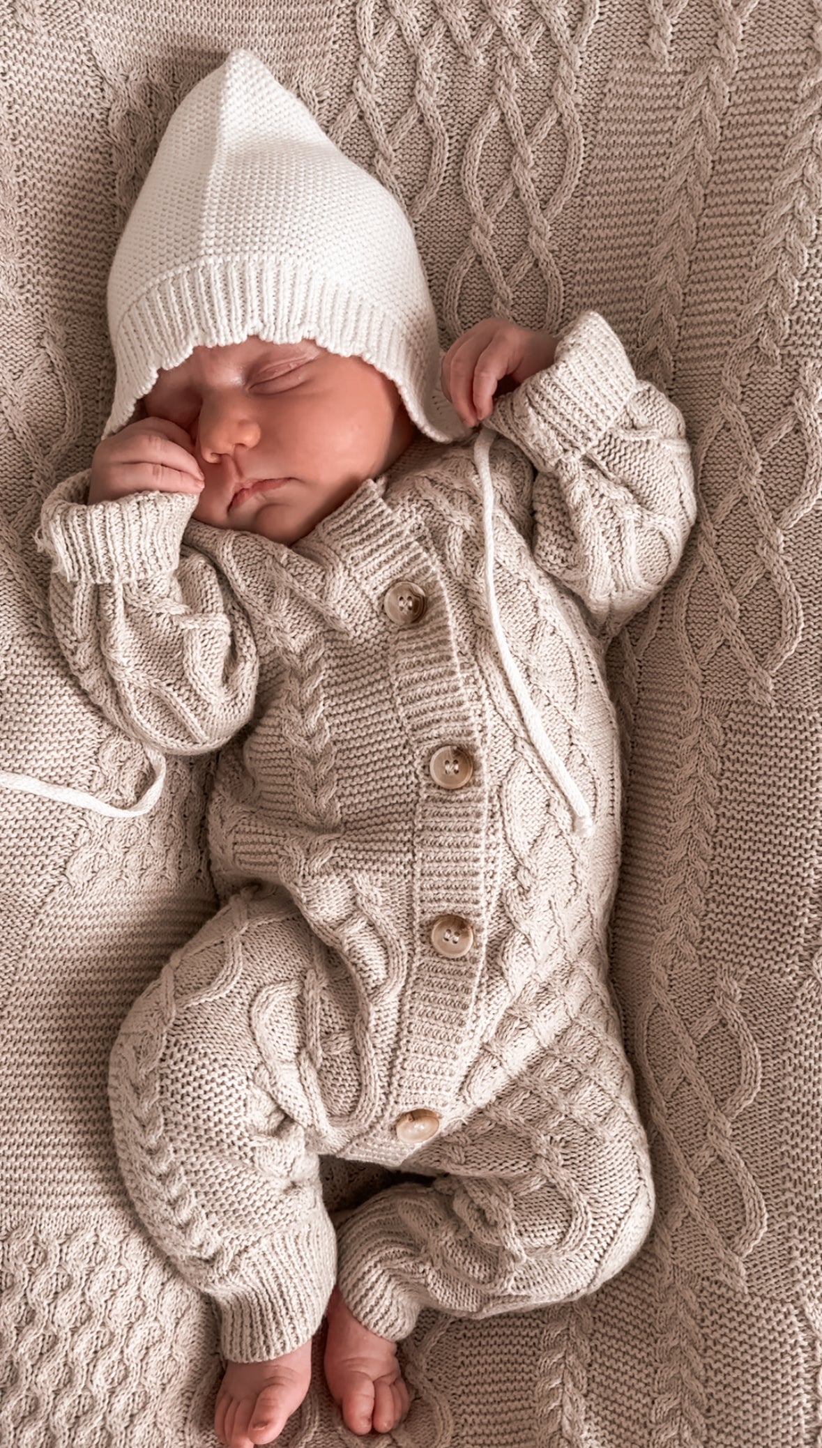 Luna + Luca Mixed Knit Baby Blanket - Natural Luna + Luca