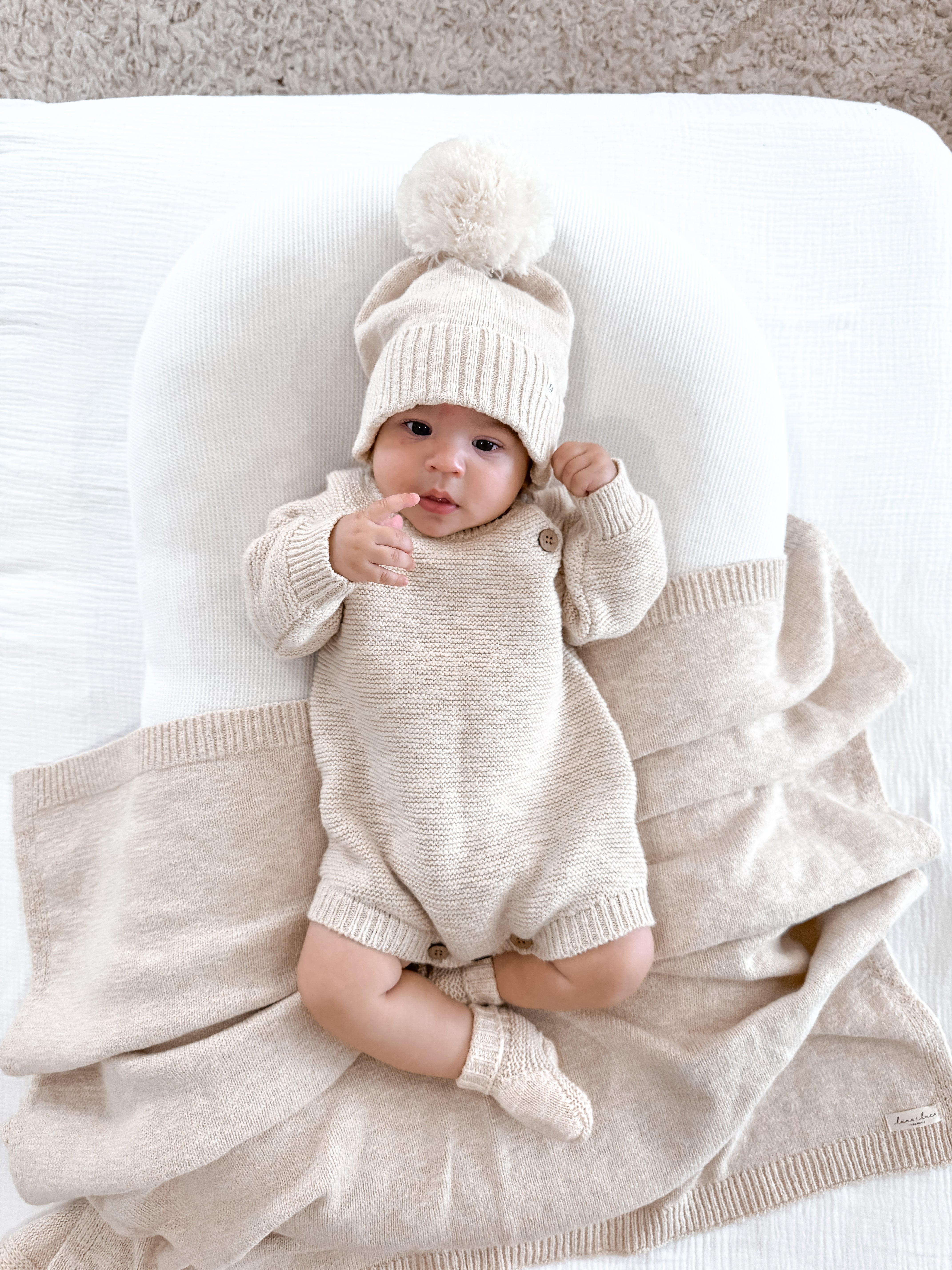 Chunky Purl Knit Romper - French Cream