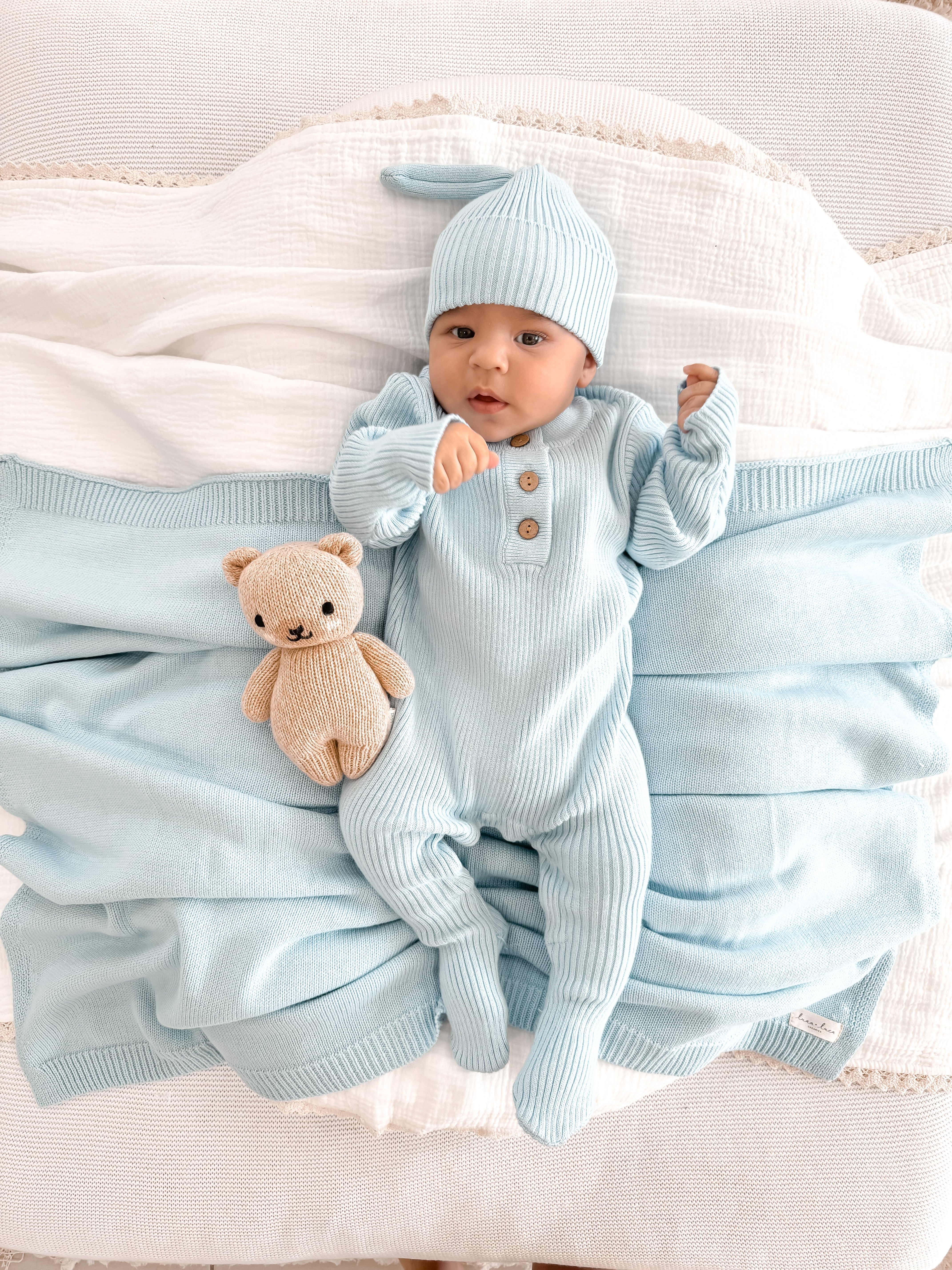 Baby Rib Henley Bundle - Powder Blue
