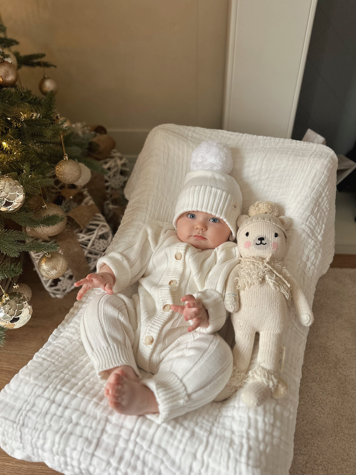 Wide Rib Knit Jumpsuit - White