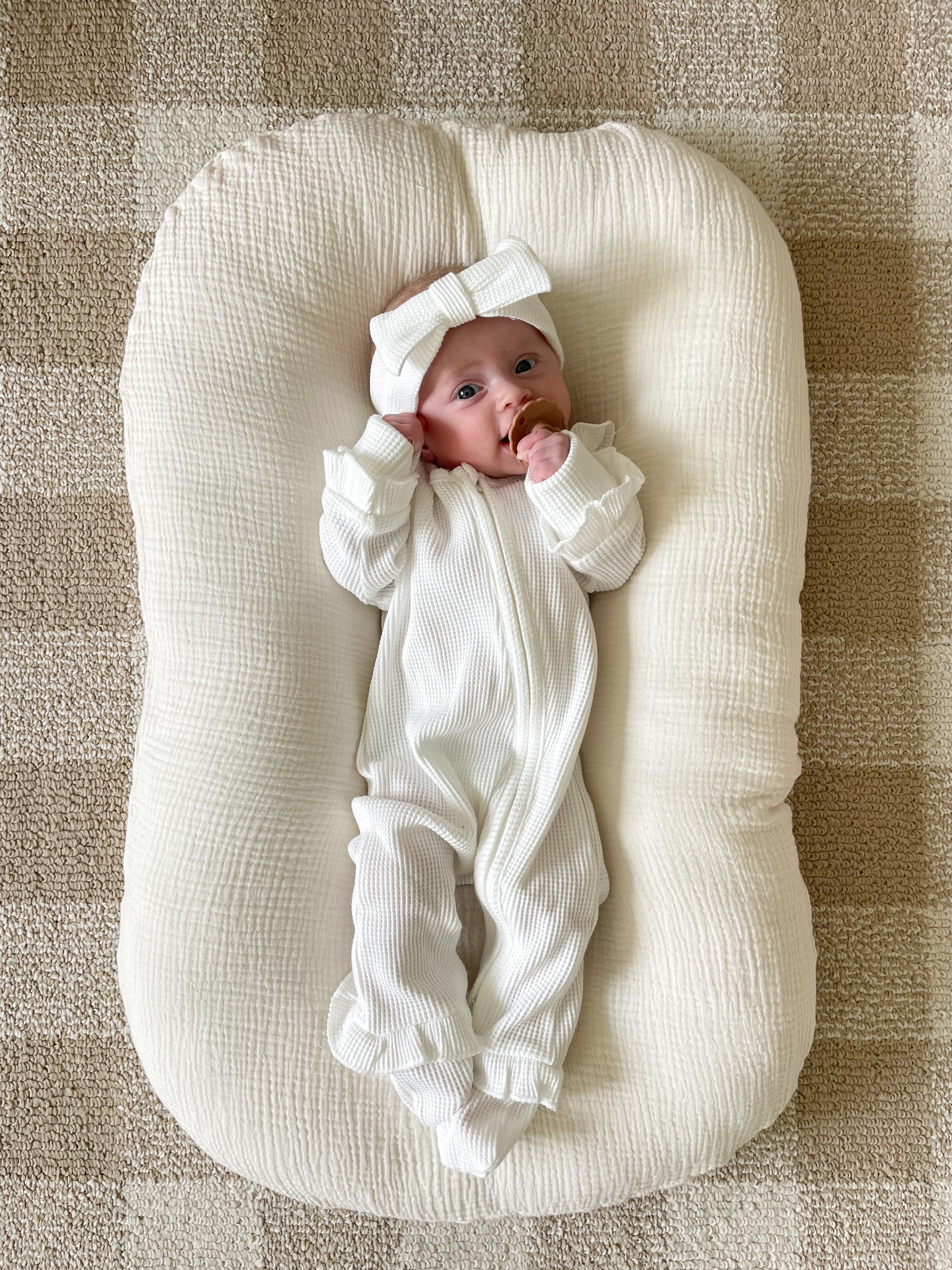 Luna + Luca Ruffle Waffle Set - White
