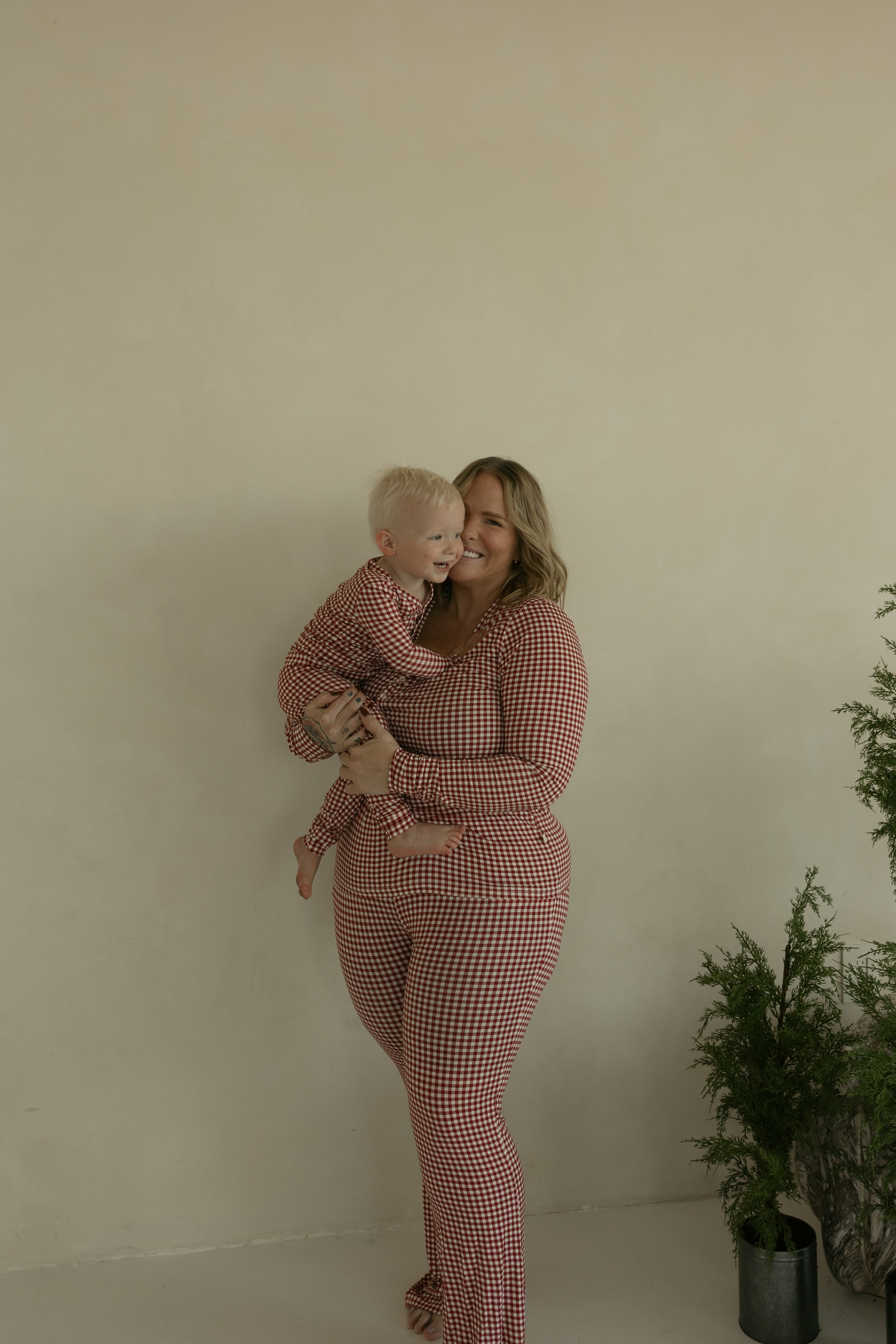 Bamboo Two Piece Pajamas | Red Gingham