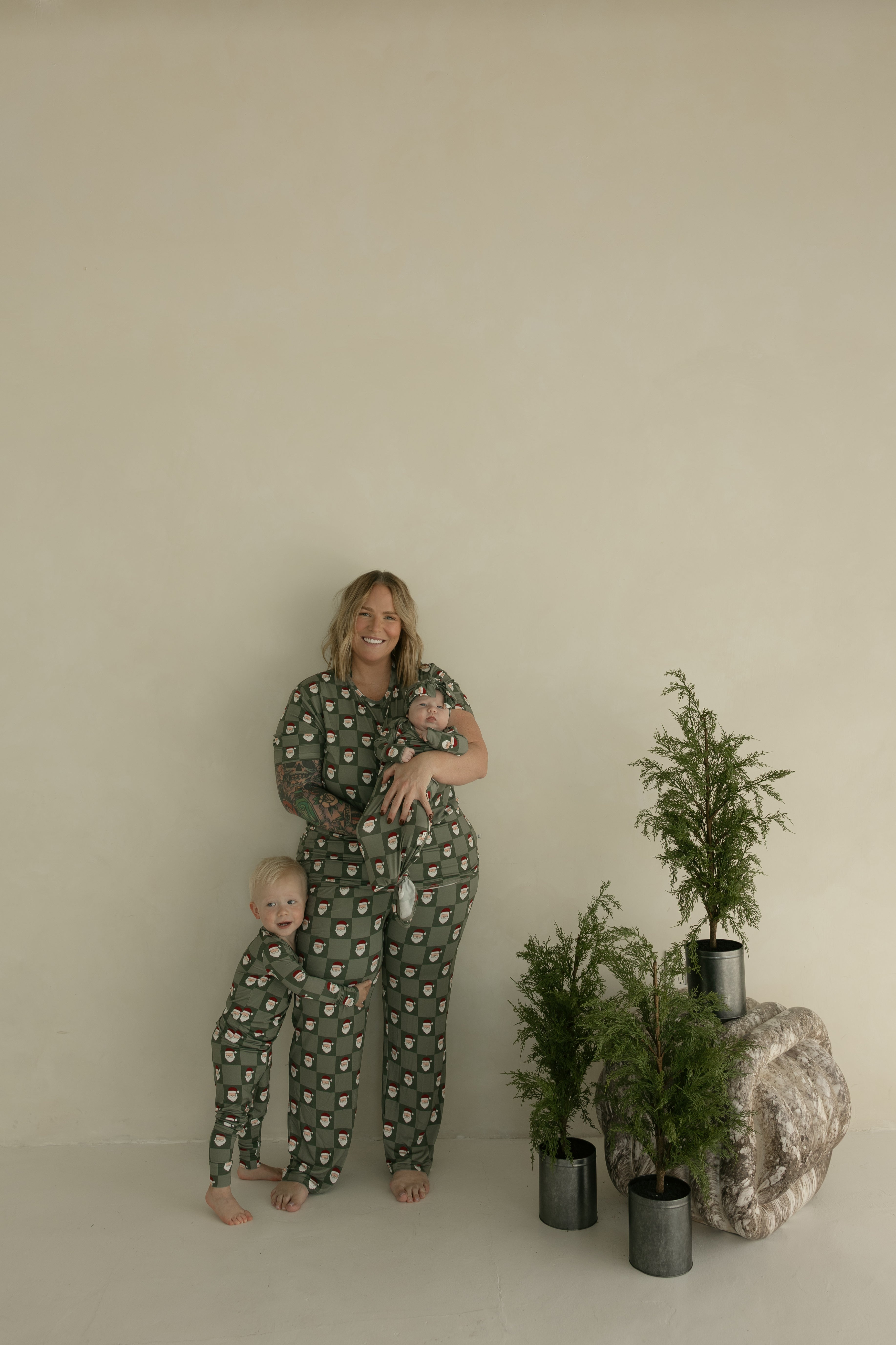 Bamboo Knotted Gown | Santa Checkerboard
