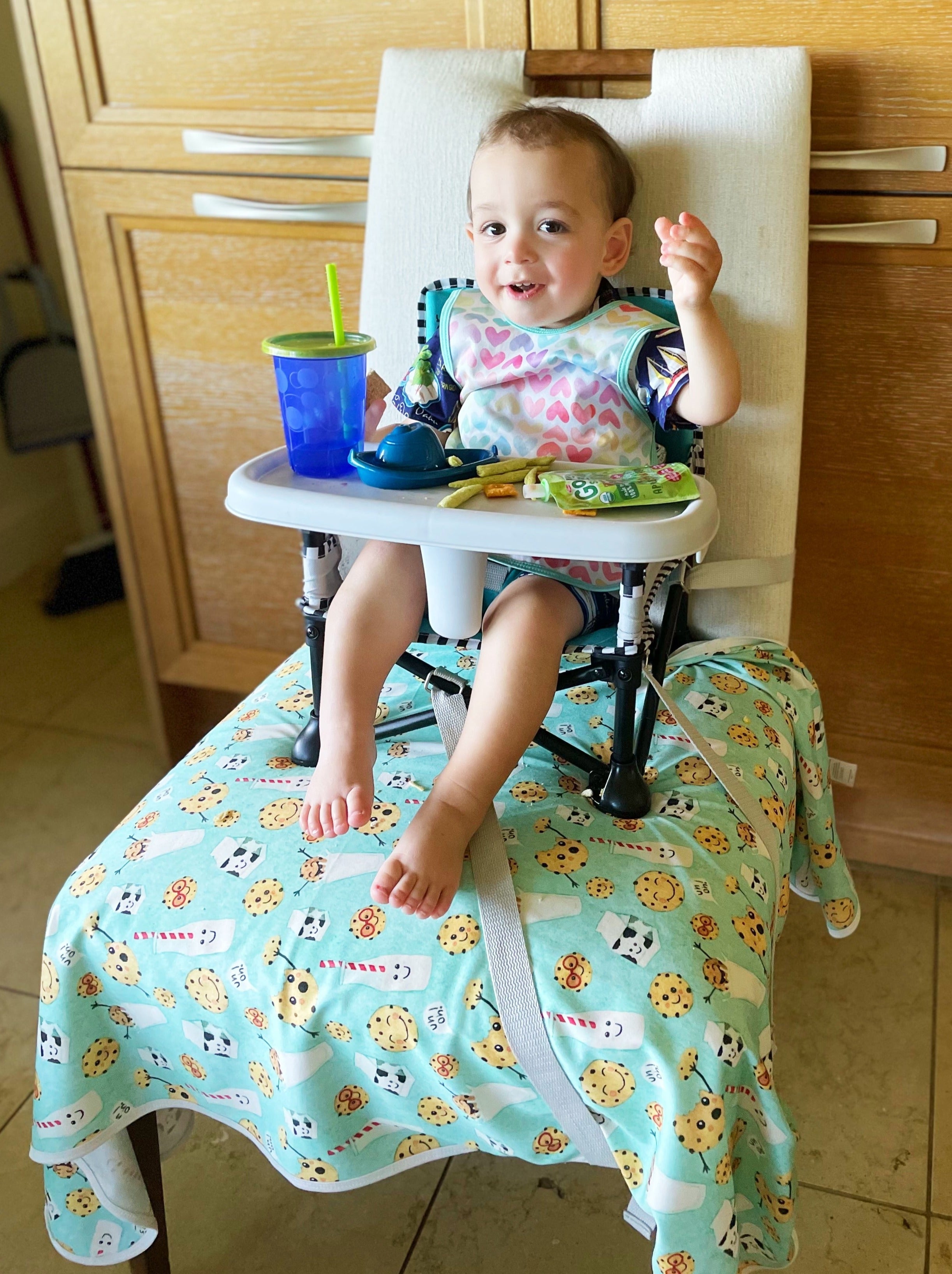 Cookies & Milk Splash Mat - A Waterproof Catch-All for Highchair Spills and More! BapronBaby