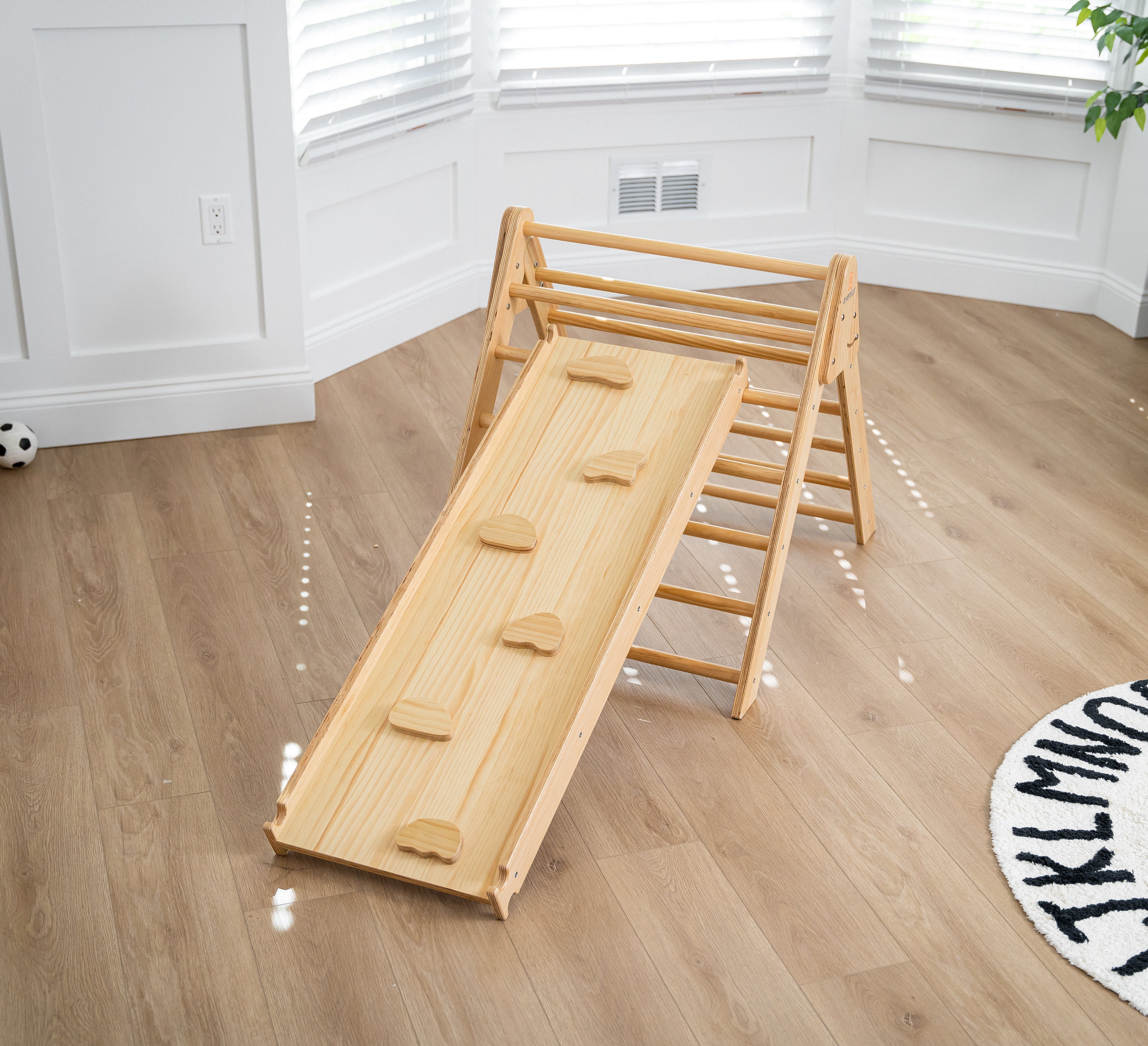 Bazel - Pikler 6-in-1 Climber with Rocker Arch and Slide Set Indoor Avenlur.com