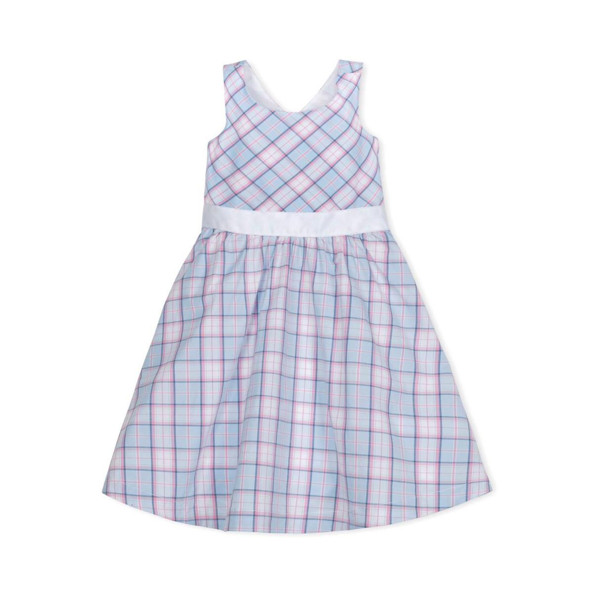 Baby Organic Cross Back Party Dress - English Blue Plaid
