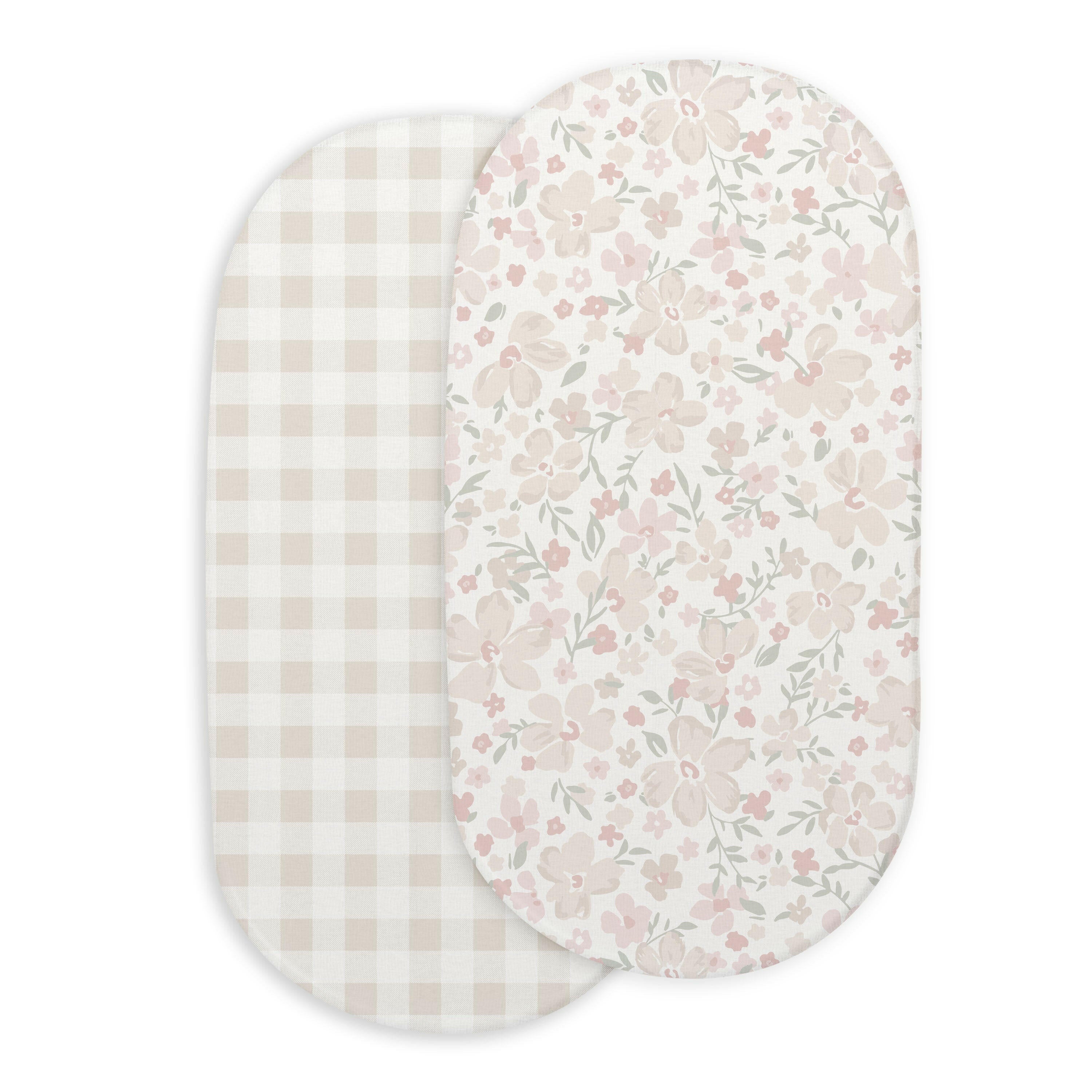 Organic Bassinet Sheet - Blossom & Plaid Bassinet Fitted Sheet Makemake Organics