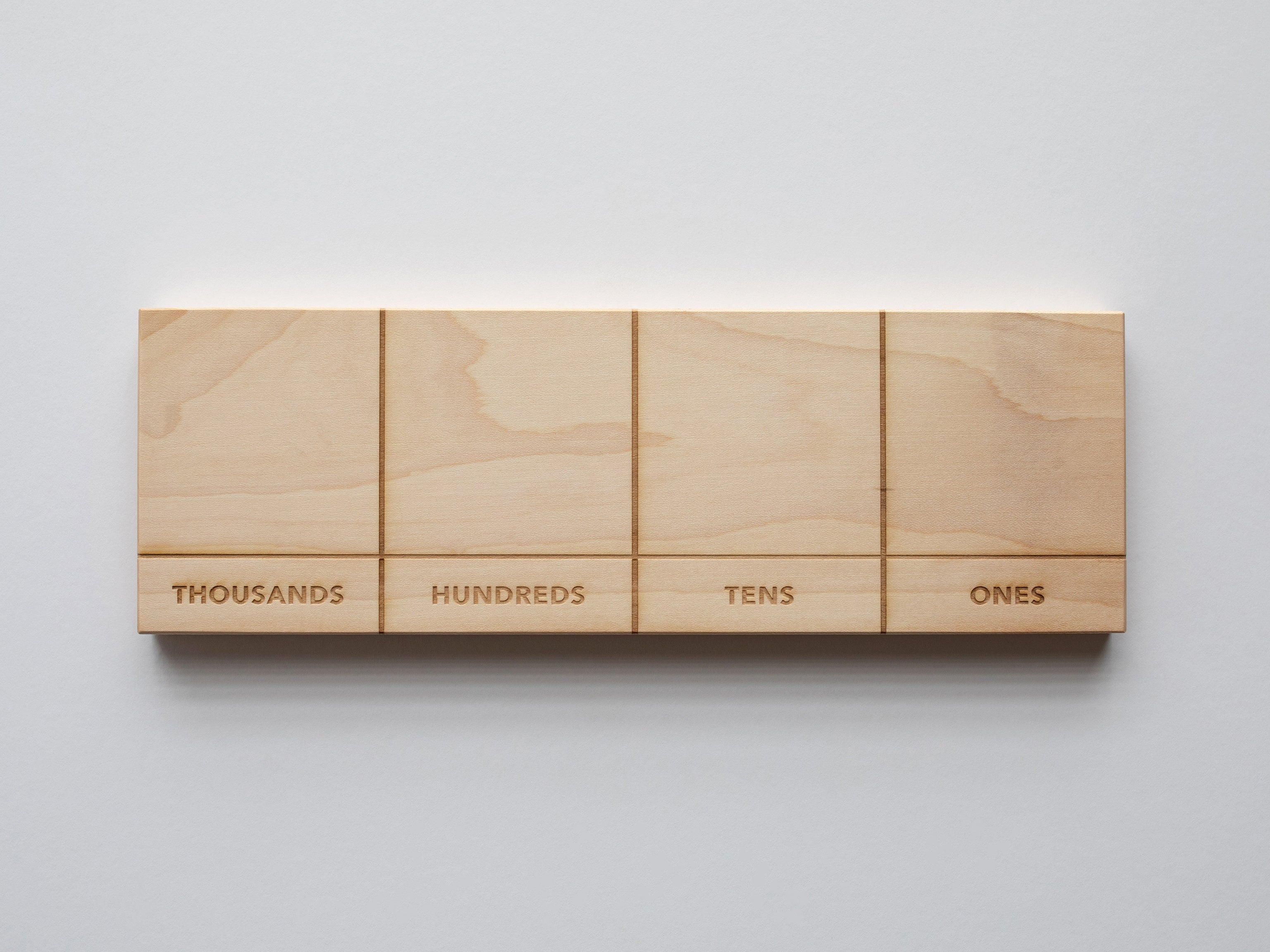 Wooden Place Value Board from Ones to Thousands