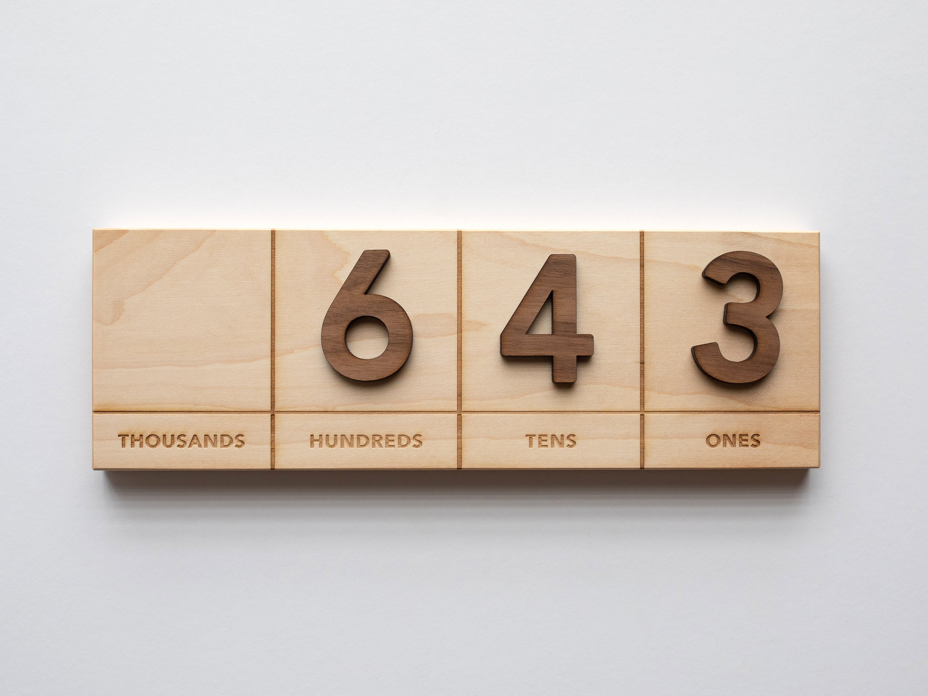 Wooden Place Value Board from Ones to Thousands