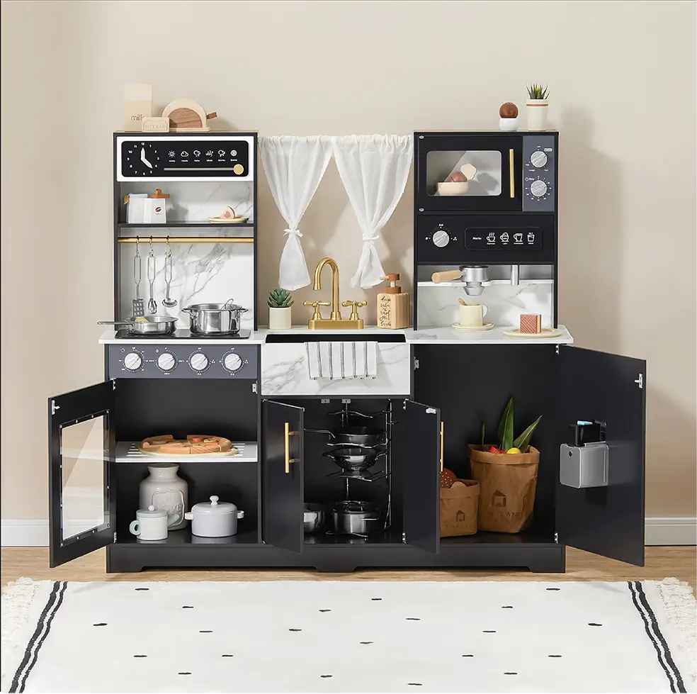 Tiny Land® Trendy Black Style Play Kitchen Toy Tiny Land