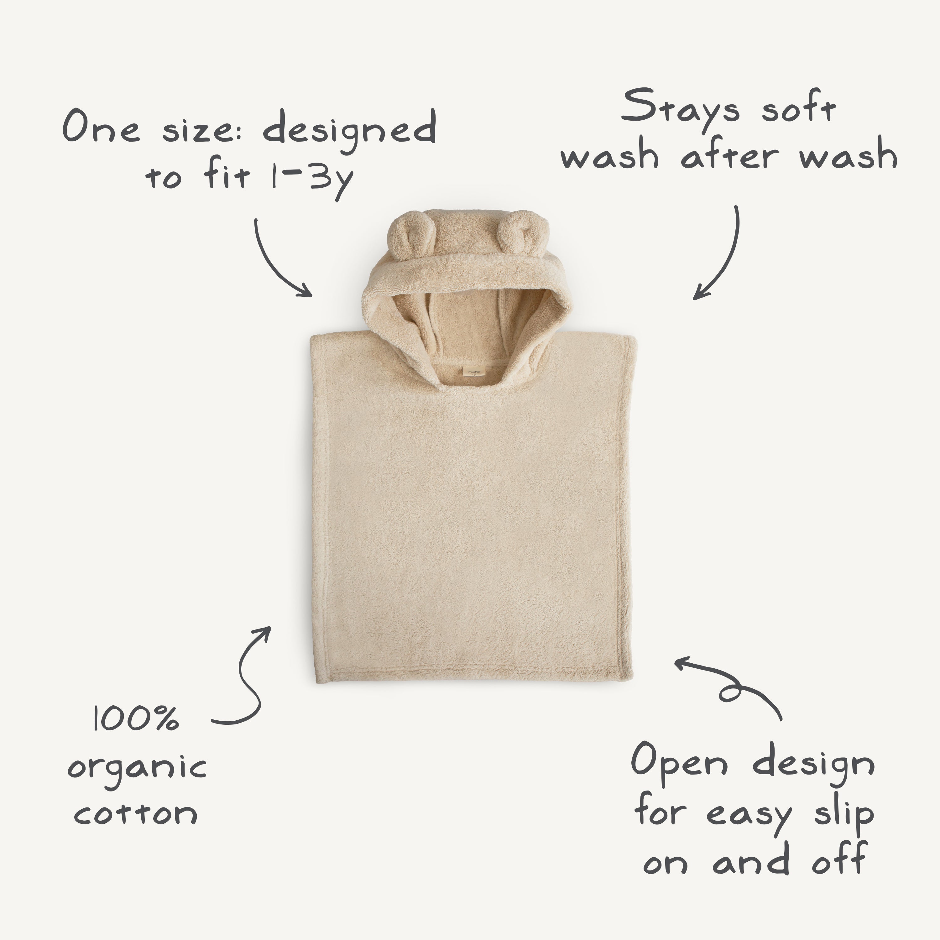 Bear Poncho Towel Hooded Towel Mushie