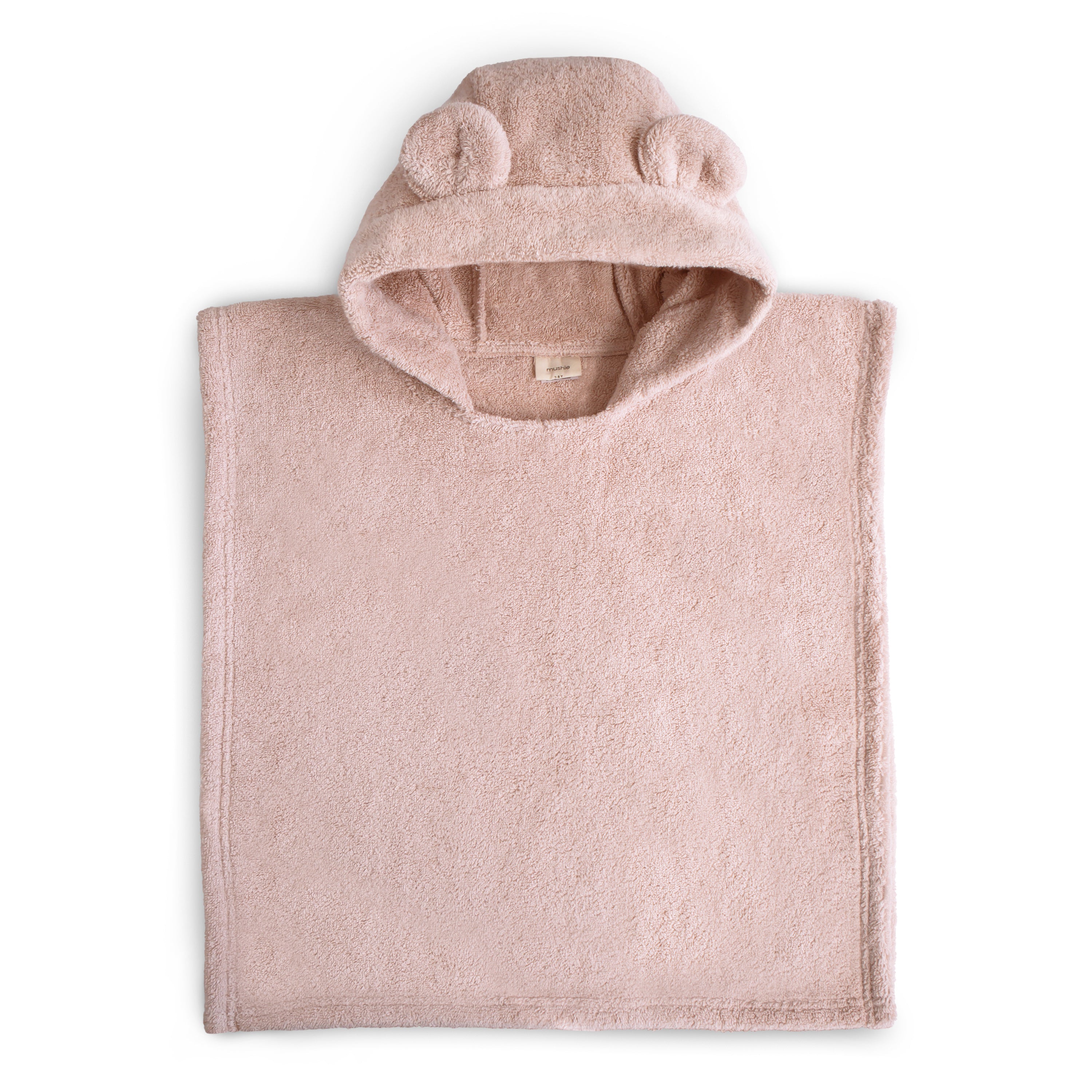 Bear Poncho Towel Hooded Towel Mushie Blush
