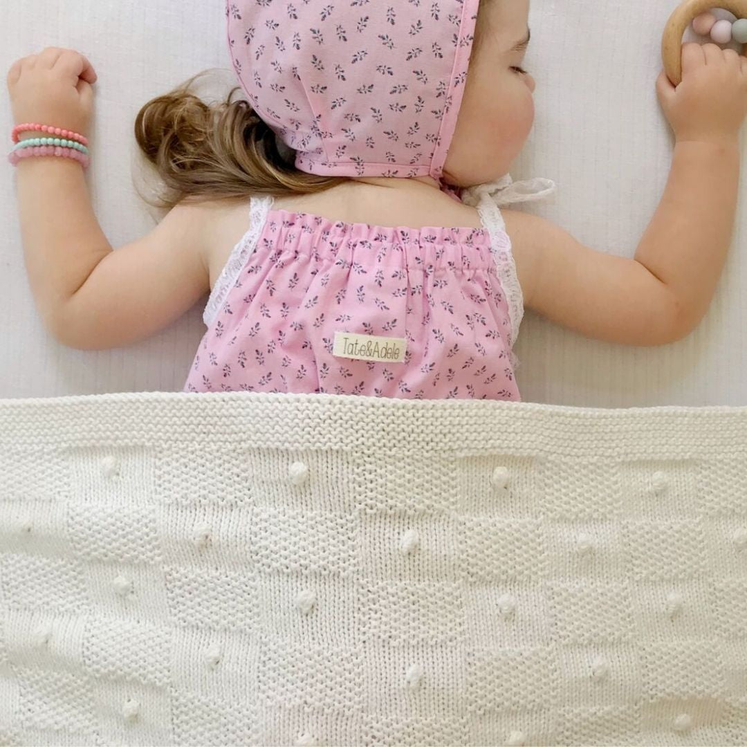 Popcorn Knit Blanket - In Stock